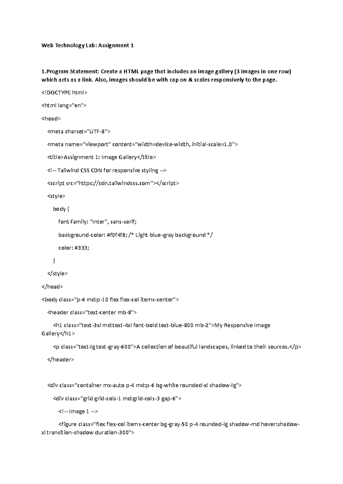Web Technology 1: Lab Assignment 1 - HTML Page & CSS Styling - Studocu