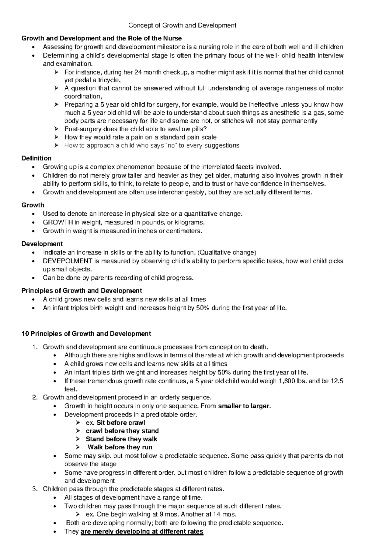 Lesson 9 - Understanding Growth and Development in Nursing - Studocu