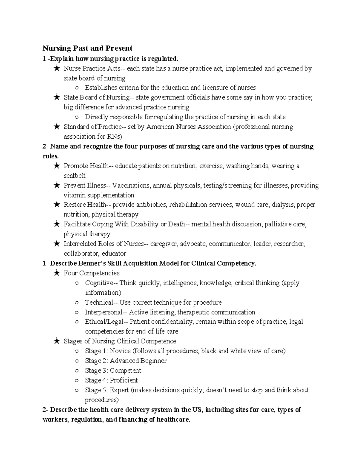 Nursing 101 - Exam 1 Study Guide: Key Concepts & Practices - Studocu