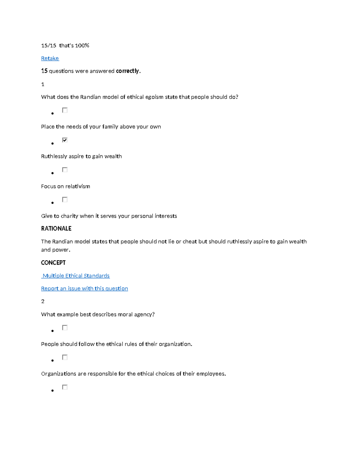 Business Ethics Milestone 1: Key Concepts and Questions - Studocu