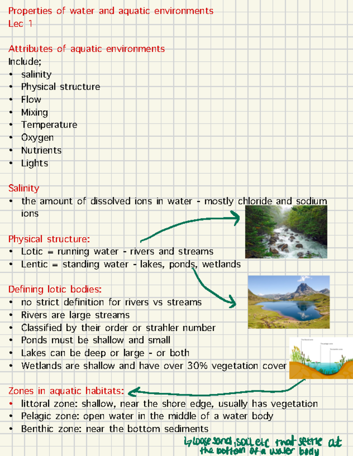 LEC 143 Aquatic Ecology - Properties of water and aquatic environments ...
