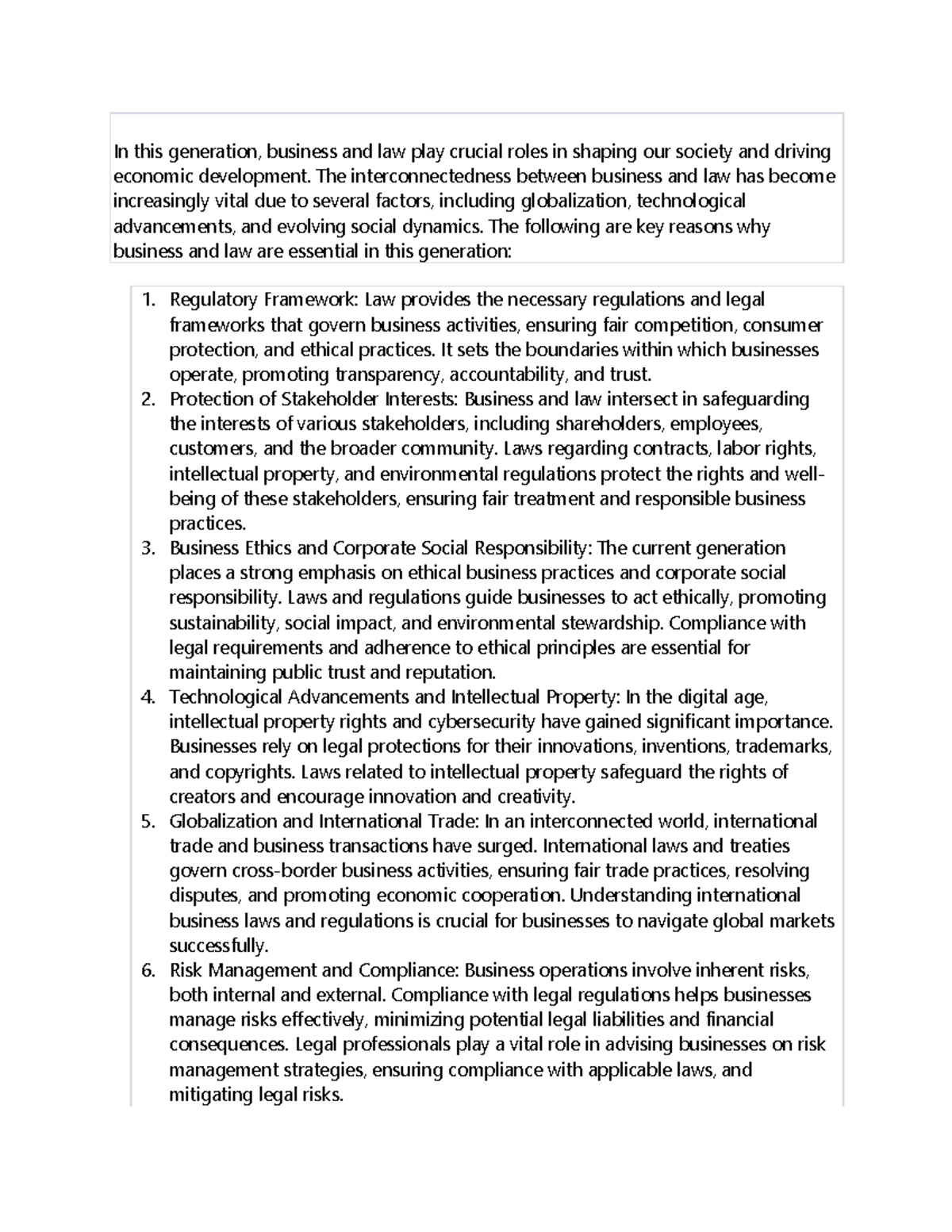Final Exam Study Notes: Business and Law Interconnections - Studocu