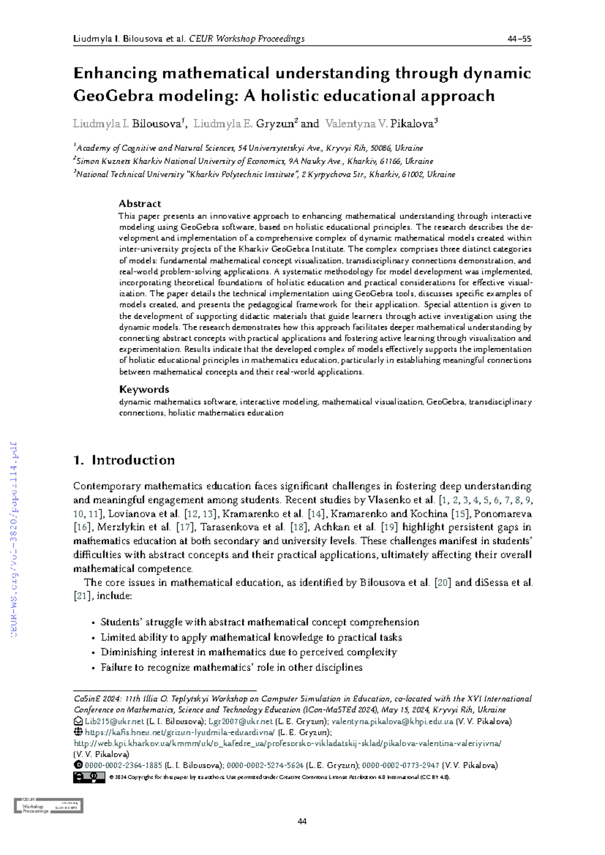 Enhancing Math Understanding via GeoGebra: A Holistic Approach (CEUR ...