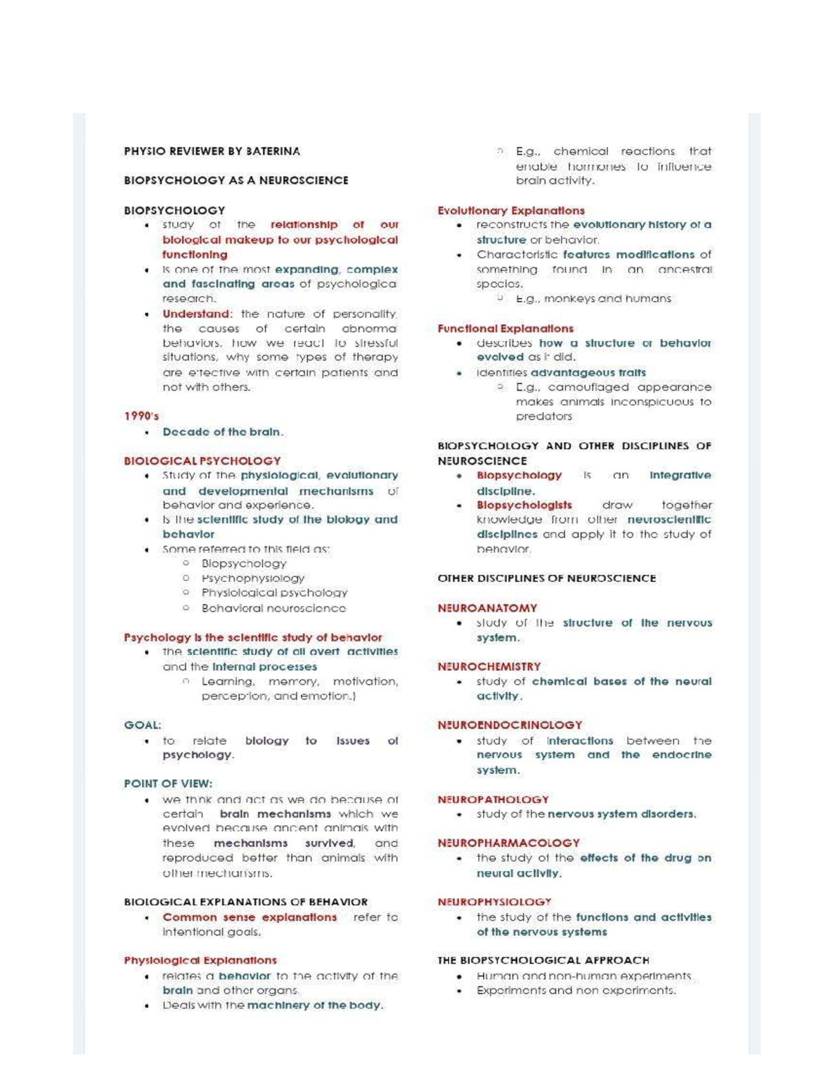 PhysioBio Reviewer - CHAPTER 1: ABNORMAL PSYCHOLOGY OVERVIEW - Studocu