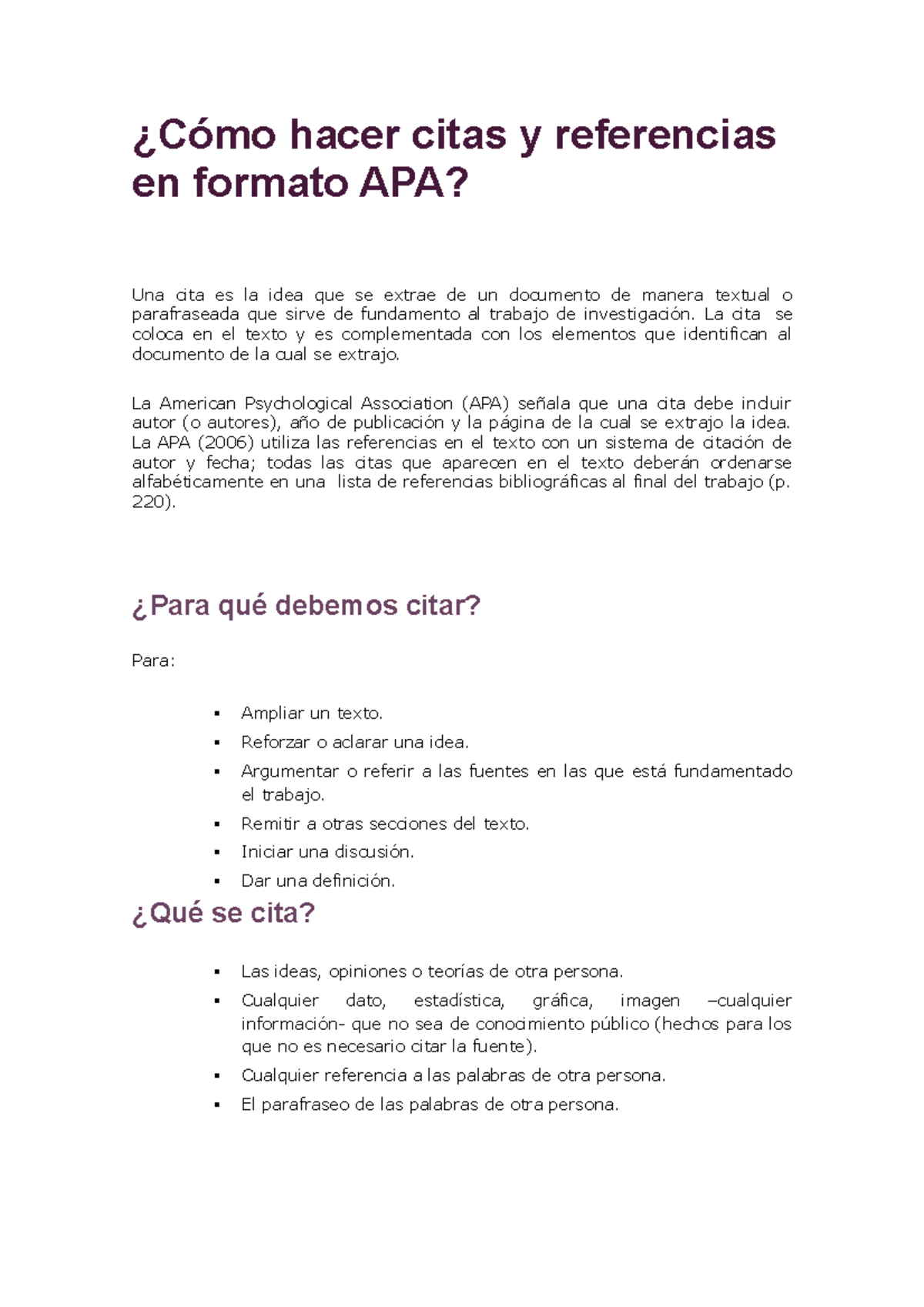 Guía completa para citas y referencias en formato APA - Studocu, image size:1200x1698