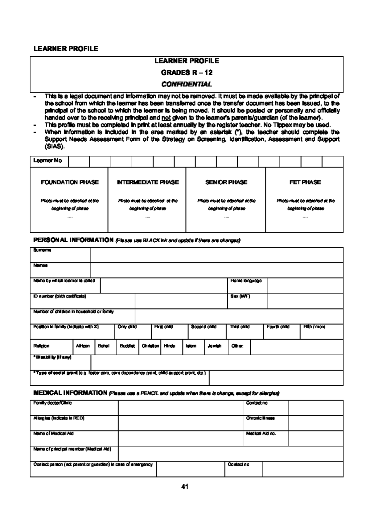 Learner-Profile-Form - - Studocu