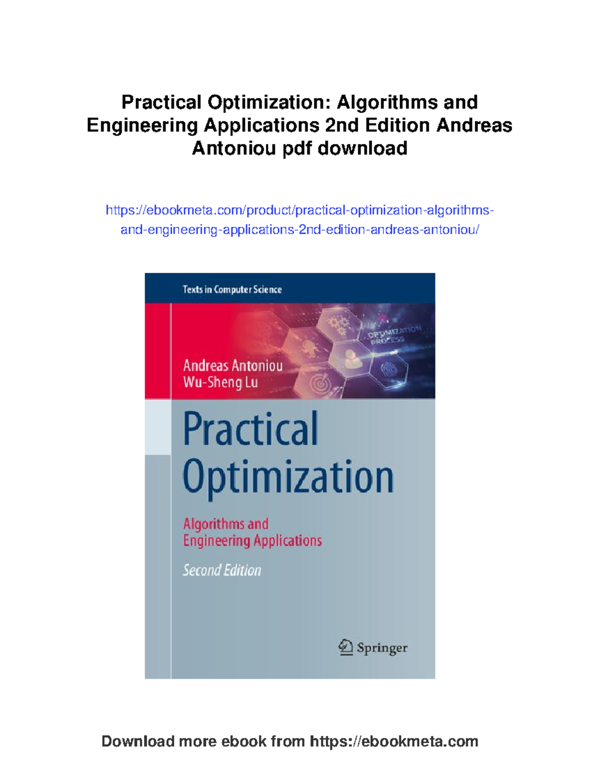 Practical optimization: Algorithms and engineering applications 2nd ...