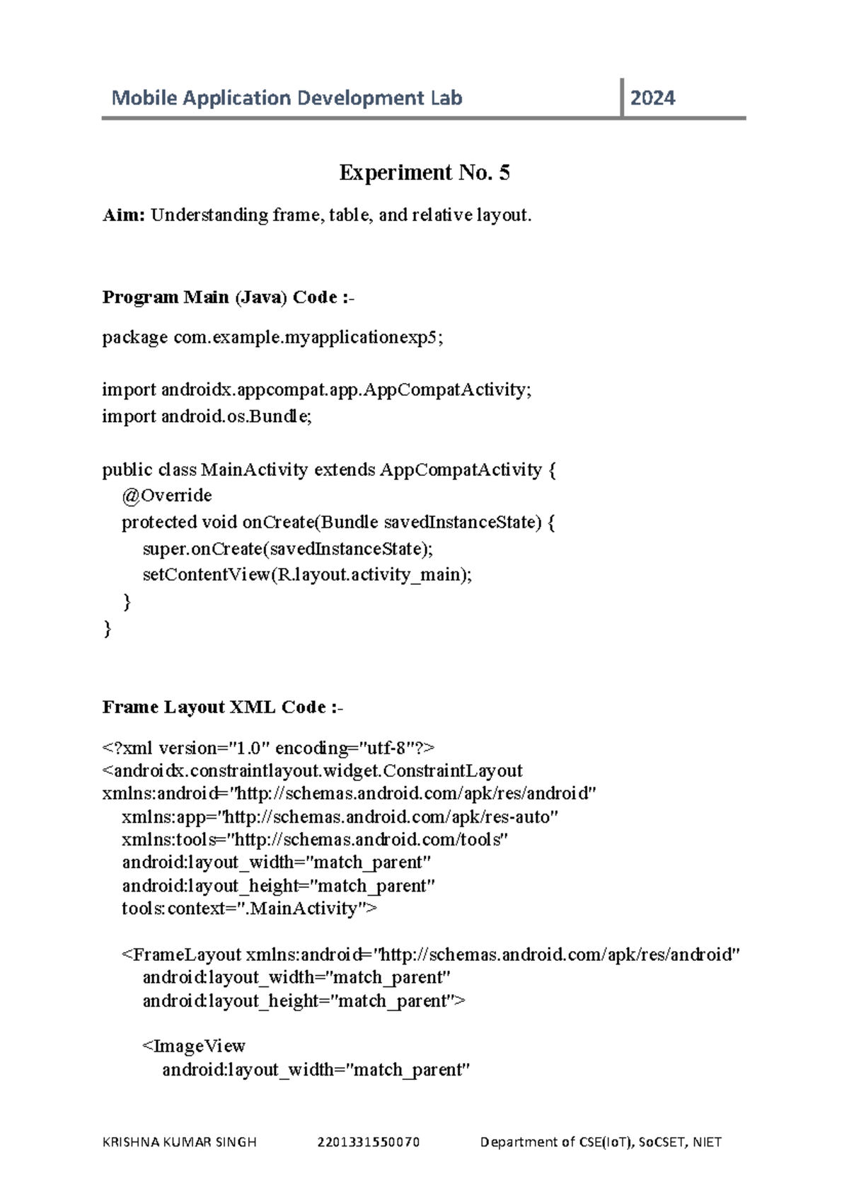 Java GUI Experiments for CSE 101: Frame, Layout & Controls - Studocu