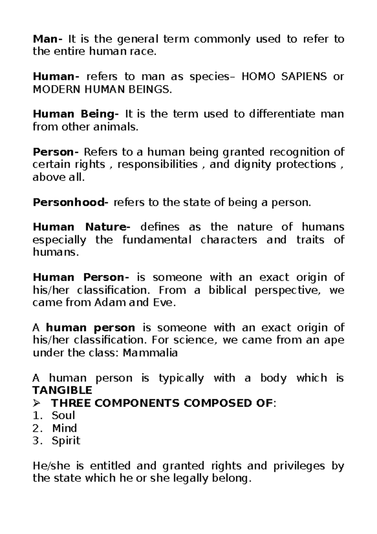 Philo-12-L3 - Exploring Human Nature and Personhood in Philosophy - Document Preview