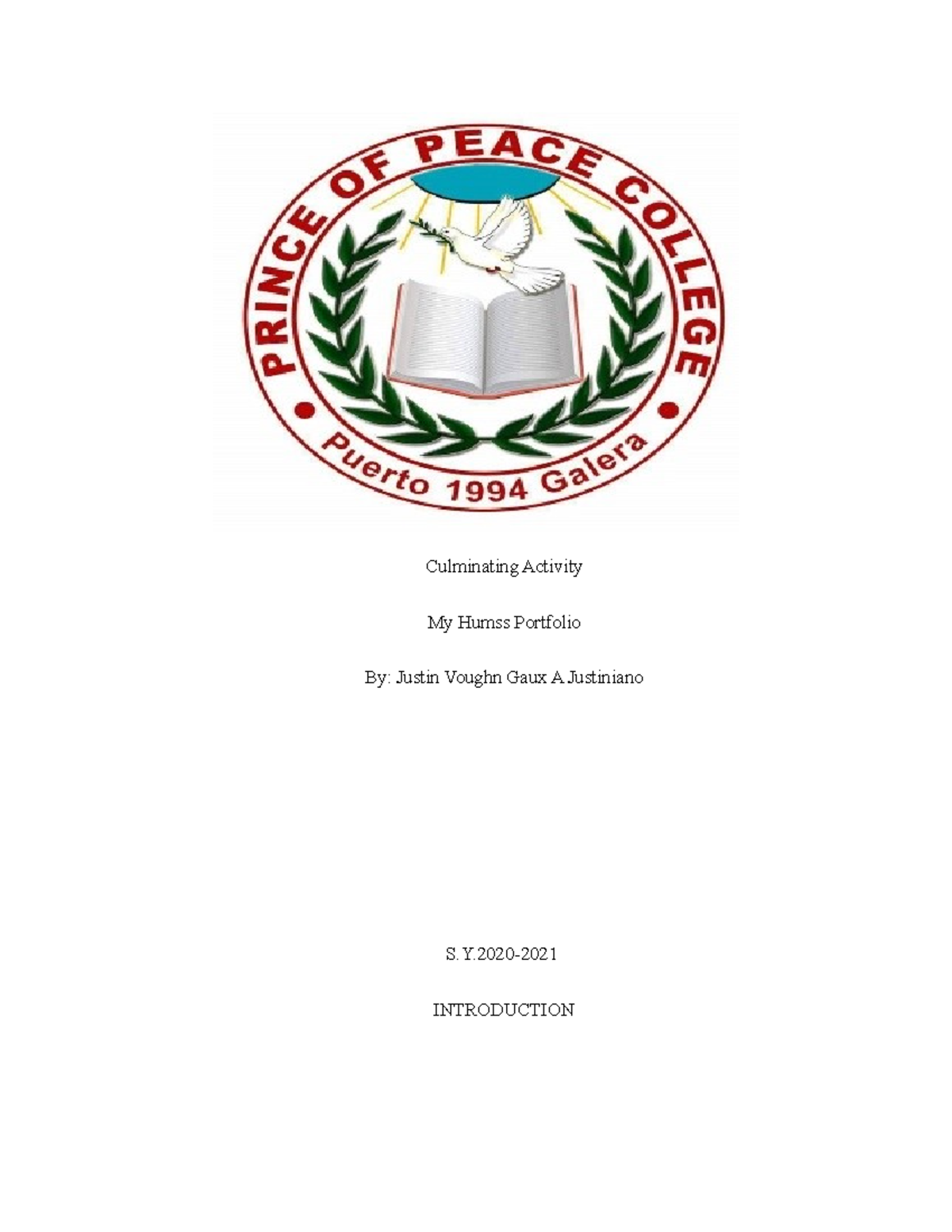 Culminating Activity: My Humss Portfolio by Justin Voughn Gaux A ...