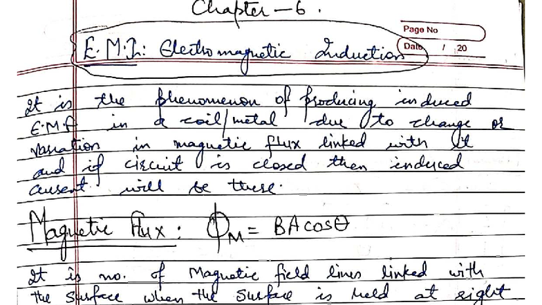 EMI - E.M.I. Electro Magnetic Induction Notes for Revision - Studocu
