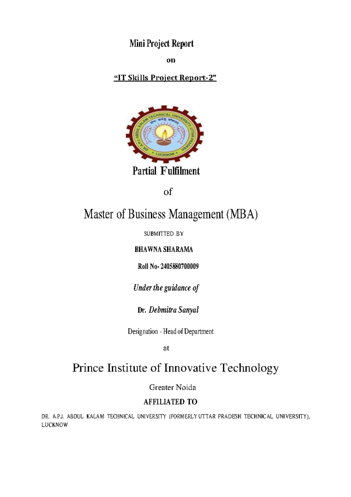 Mini Project Report: Impact of Credit Scoring in MBA (2nd Sem) - Studocu