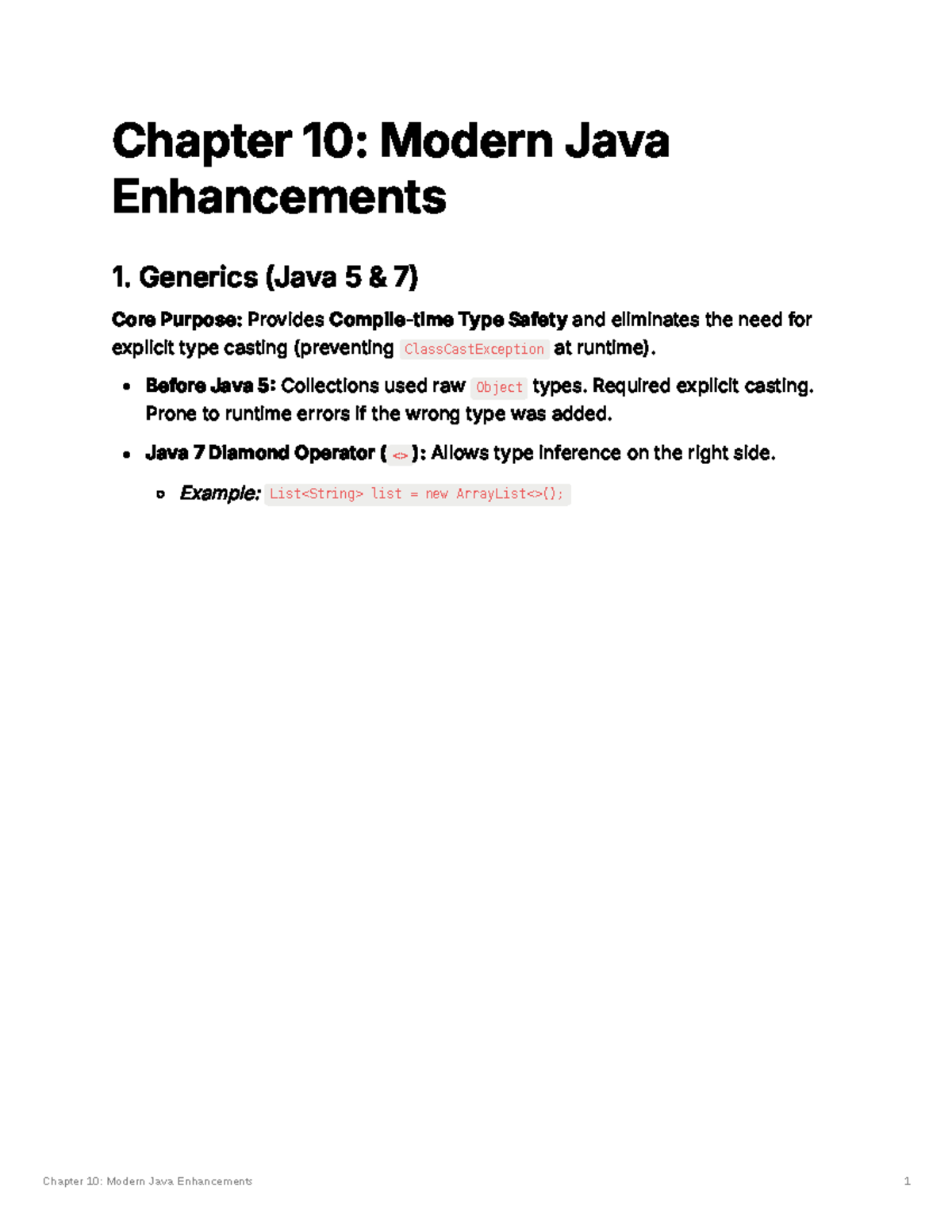 Chapter 10: Modern Java Enhancements - Generics, Collections, and ...