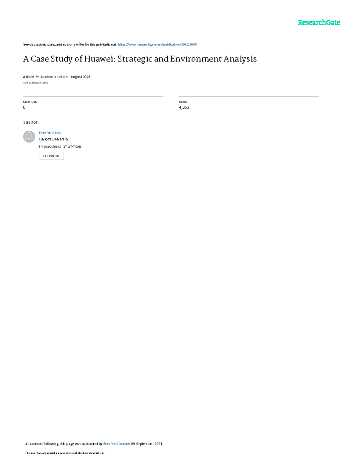 A Case Study of Huawei Strategic and Env - See discussions, stats, and ...