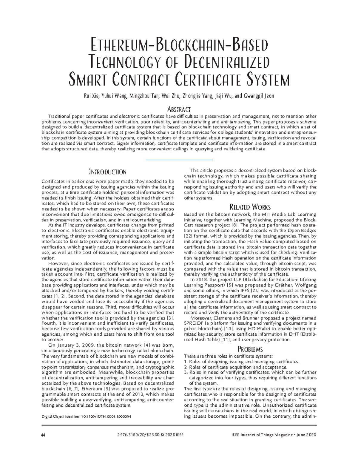 Decentralized Certificate System via Ethereum Blockchain Technology -  Studocu