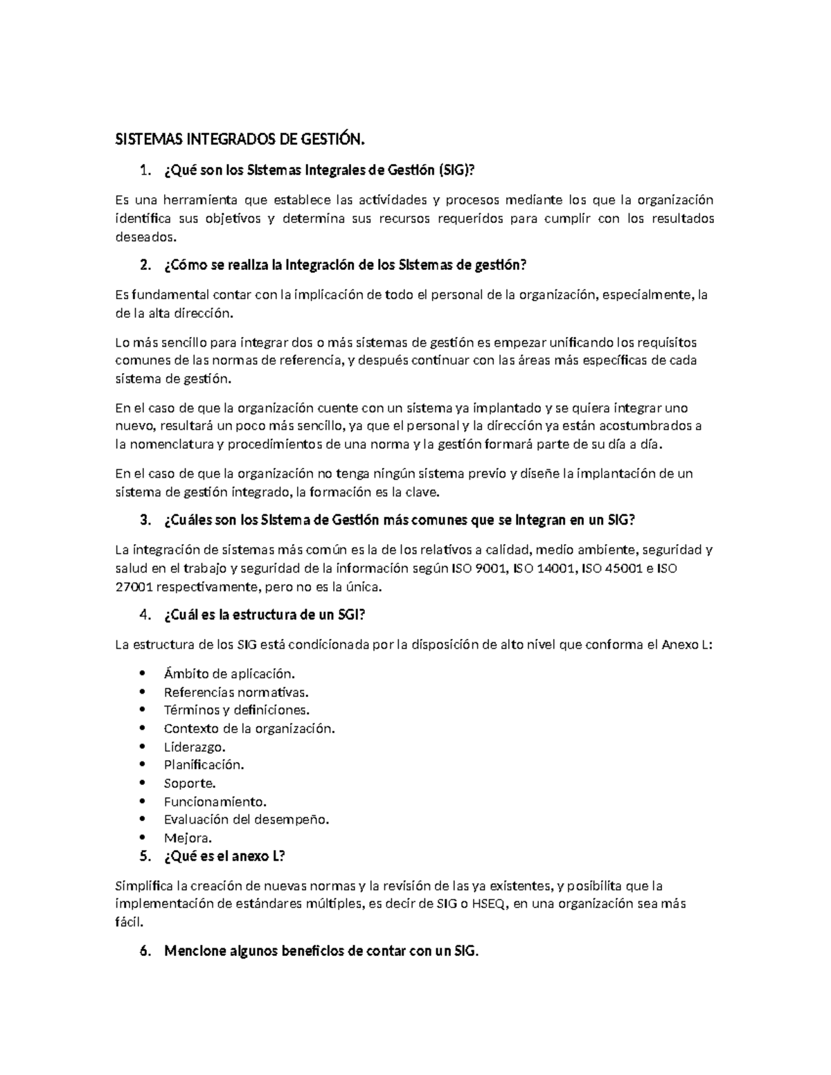 2.4 Cuestionario sobre Sistemas Integrados de Gestión Respondido - Studocu