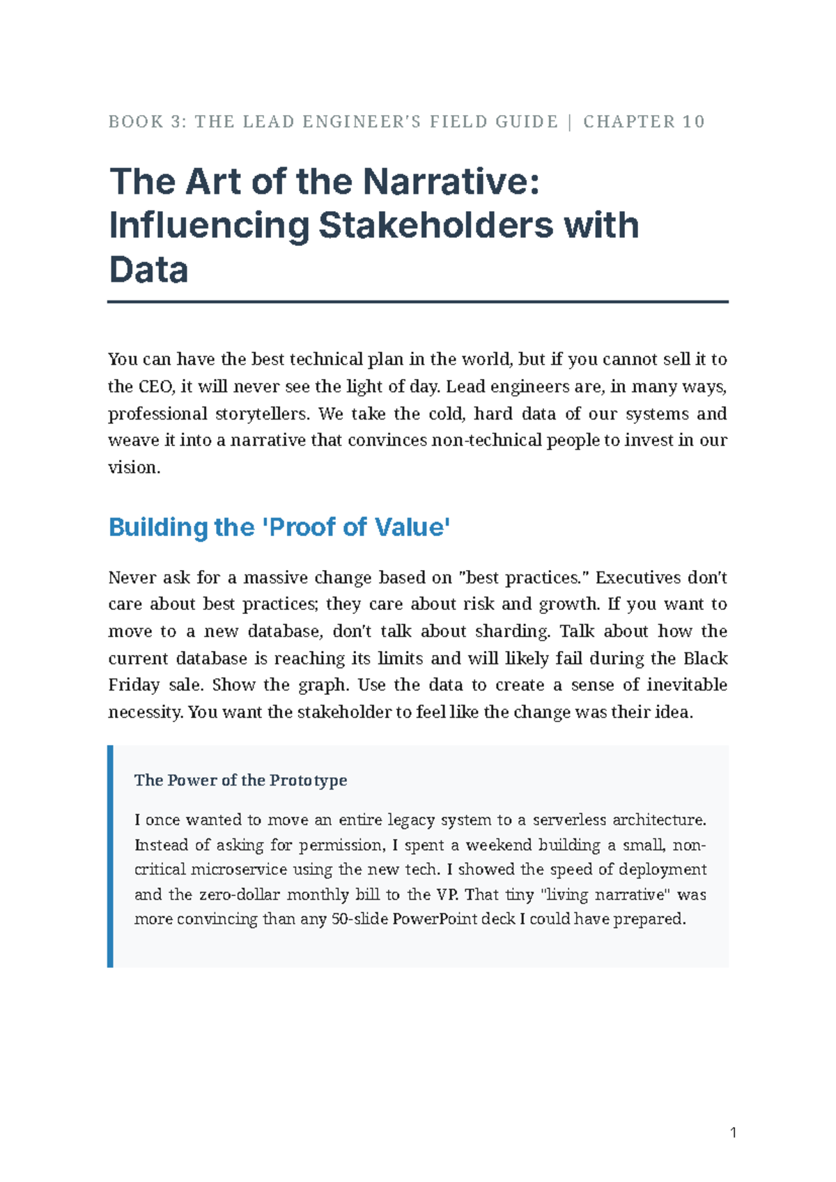 Field Guide Book 3 Ch 10: The Art of Narrative & Data Influence - Studocu
