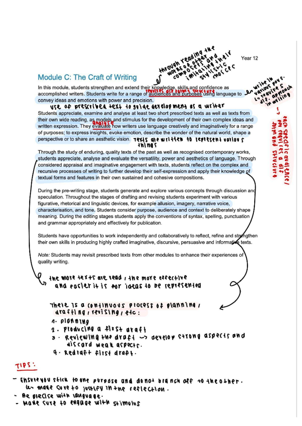 12ENGA-A Module C: The Craft of Writing - Student Guide - Studocu