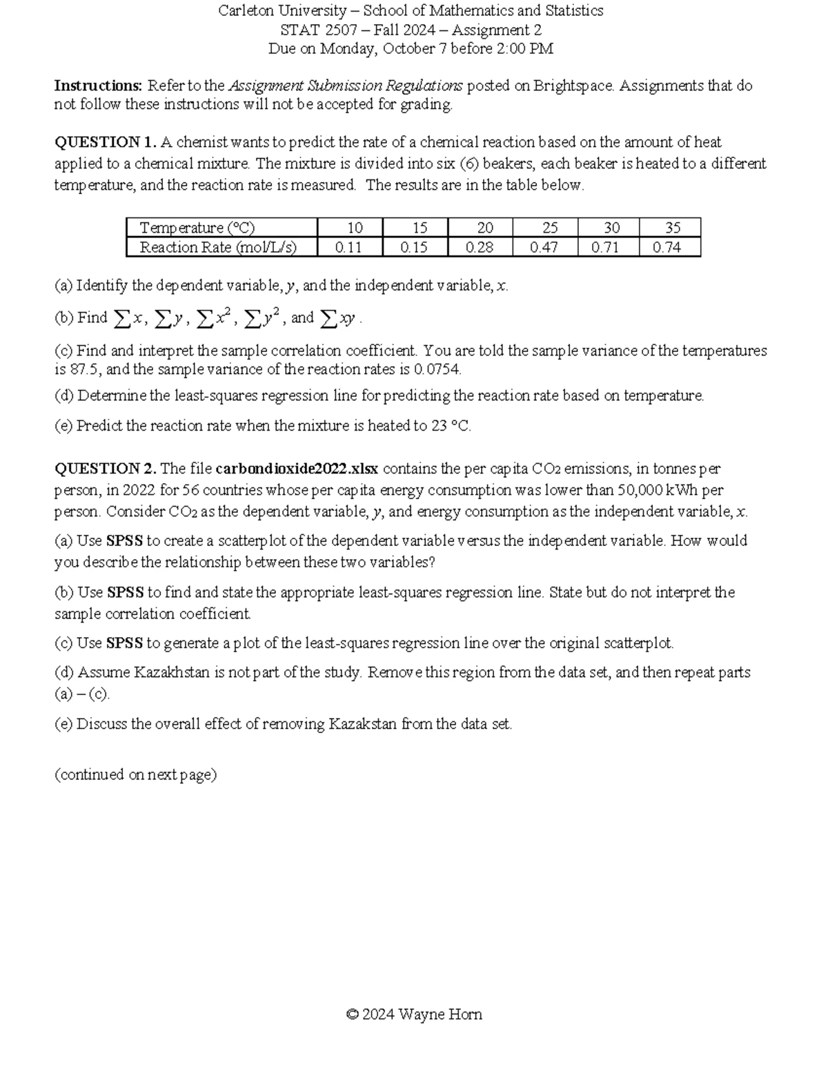 STAT 2507 & BIT 2000 - Final Exam Formula Sheet Review Guide - Studocu