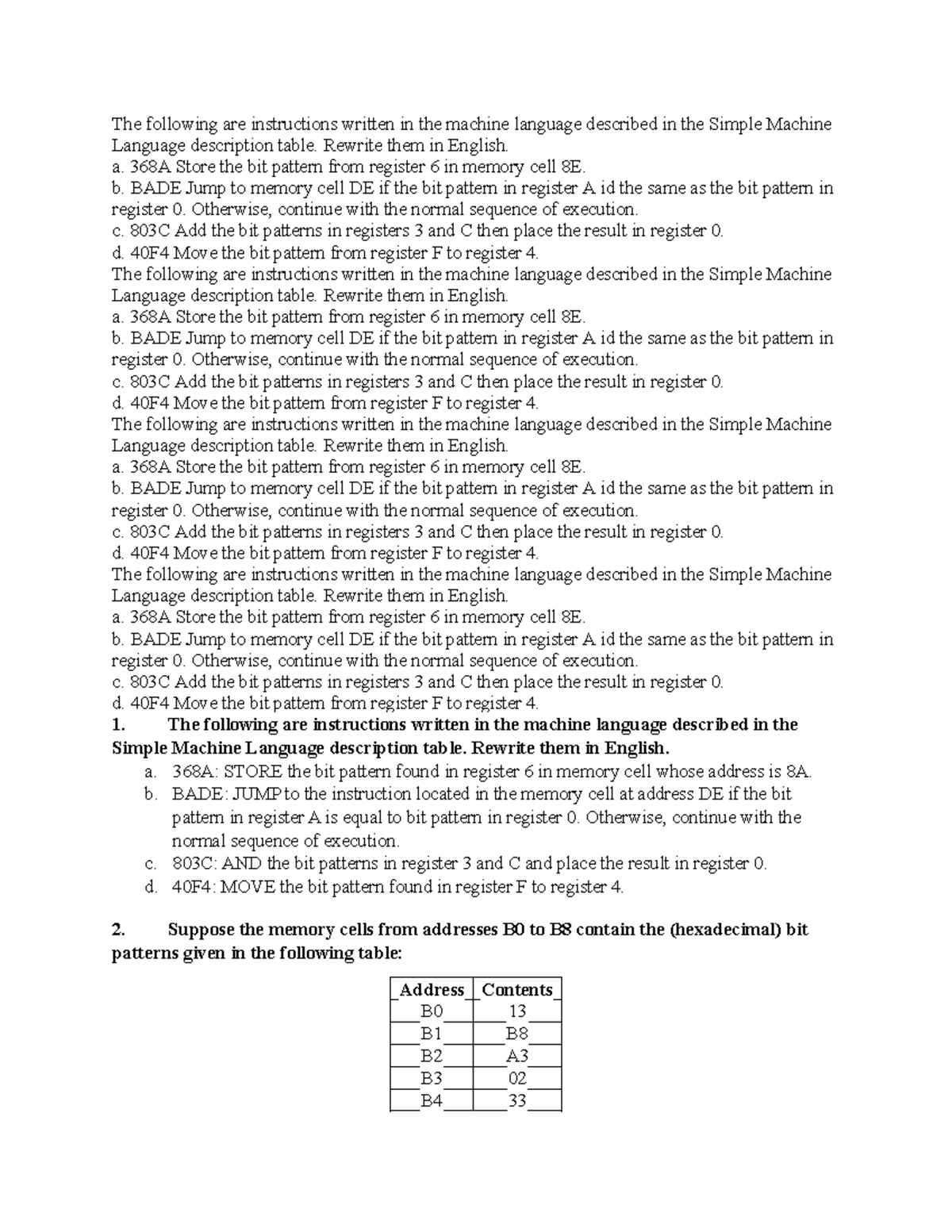 Homework 4: Machine Language Instructions Translation - Intro 2AI - Studocu