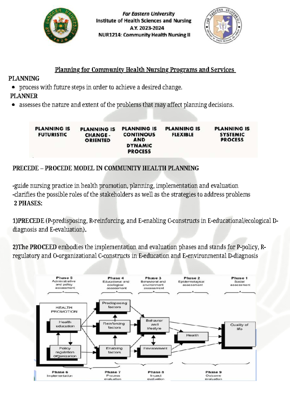 Community Health Nursing Program Planning & Implementation (NURS 5 ...