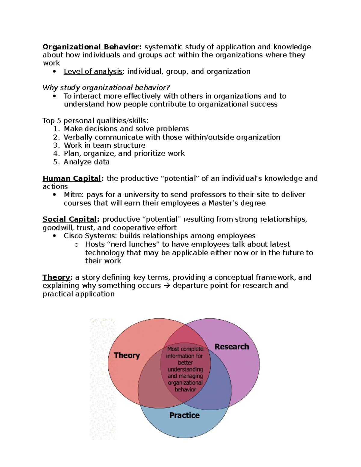 OB 101 Exam 1 Comprehensive Study Guide on Organizational Behavior ...