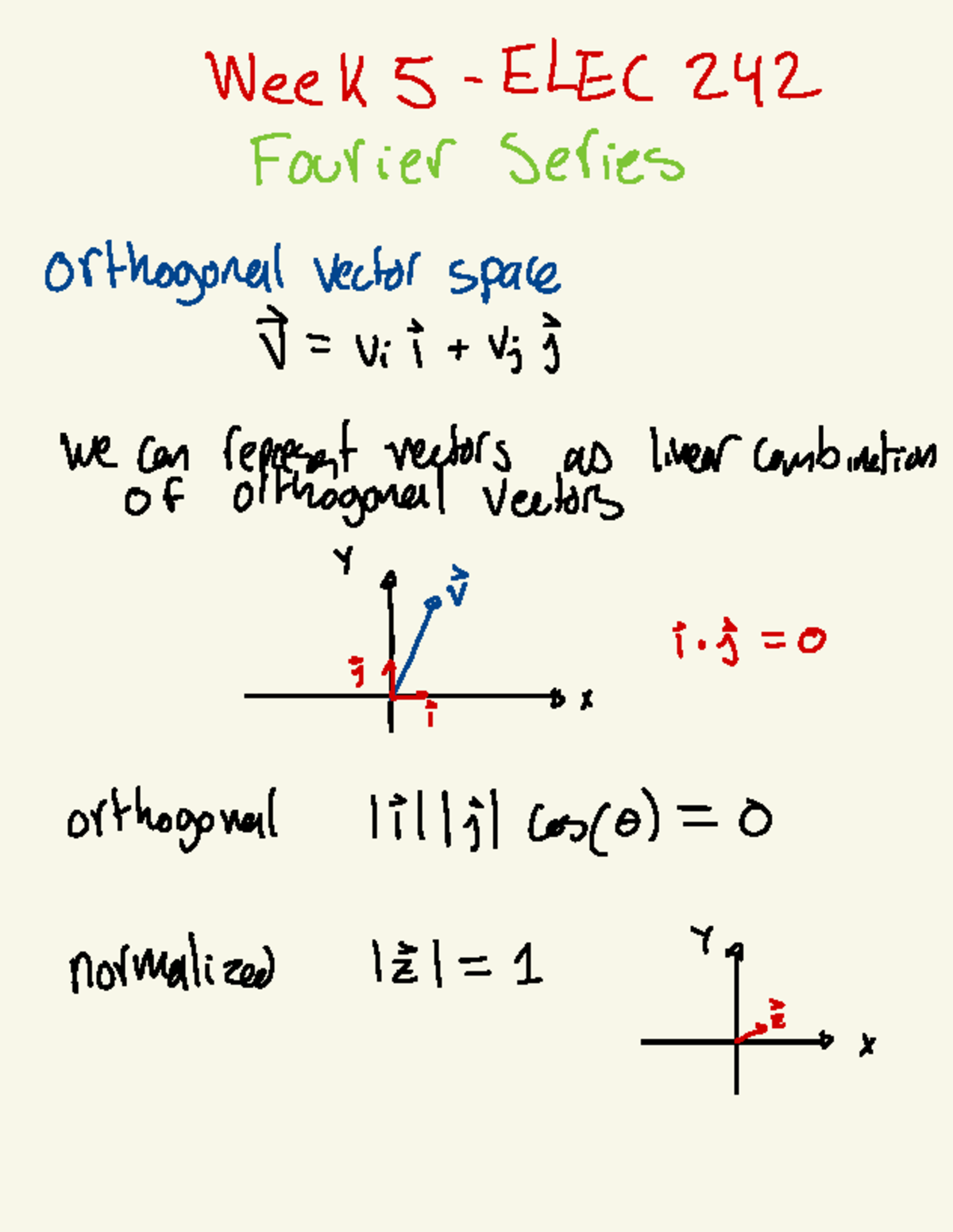 Week 5 Lecture Notes on Fourier Series - ELEC 242 Winter 25 - Studocu