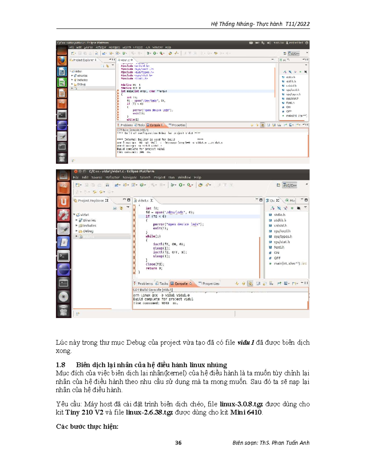 Linux driver - Lúc này trong thư mục Debug của project vừa tạo đã có ...