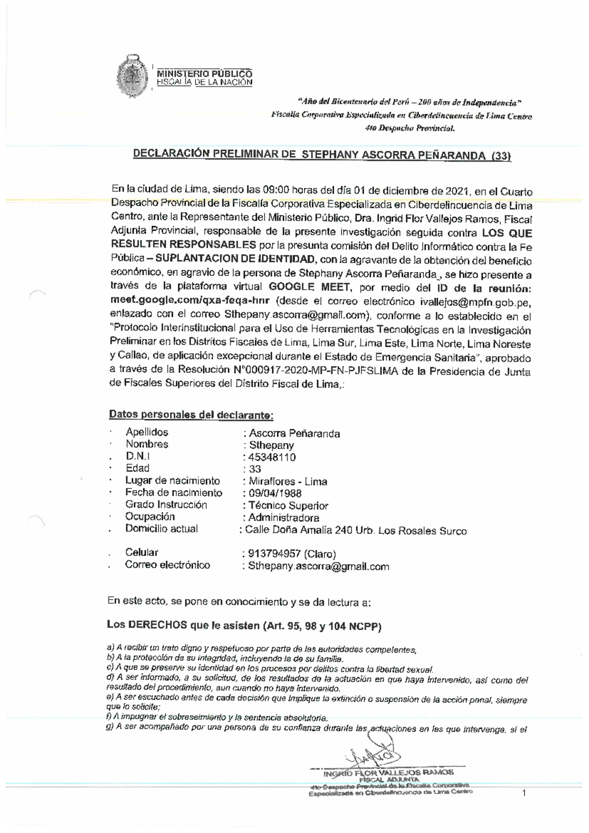 Declaracion 585 (Recuperado) - MINISTERIO PÚBLICO FISCALÍA DE LA NACIÓN ...