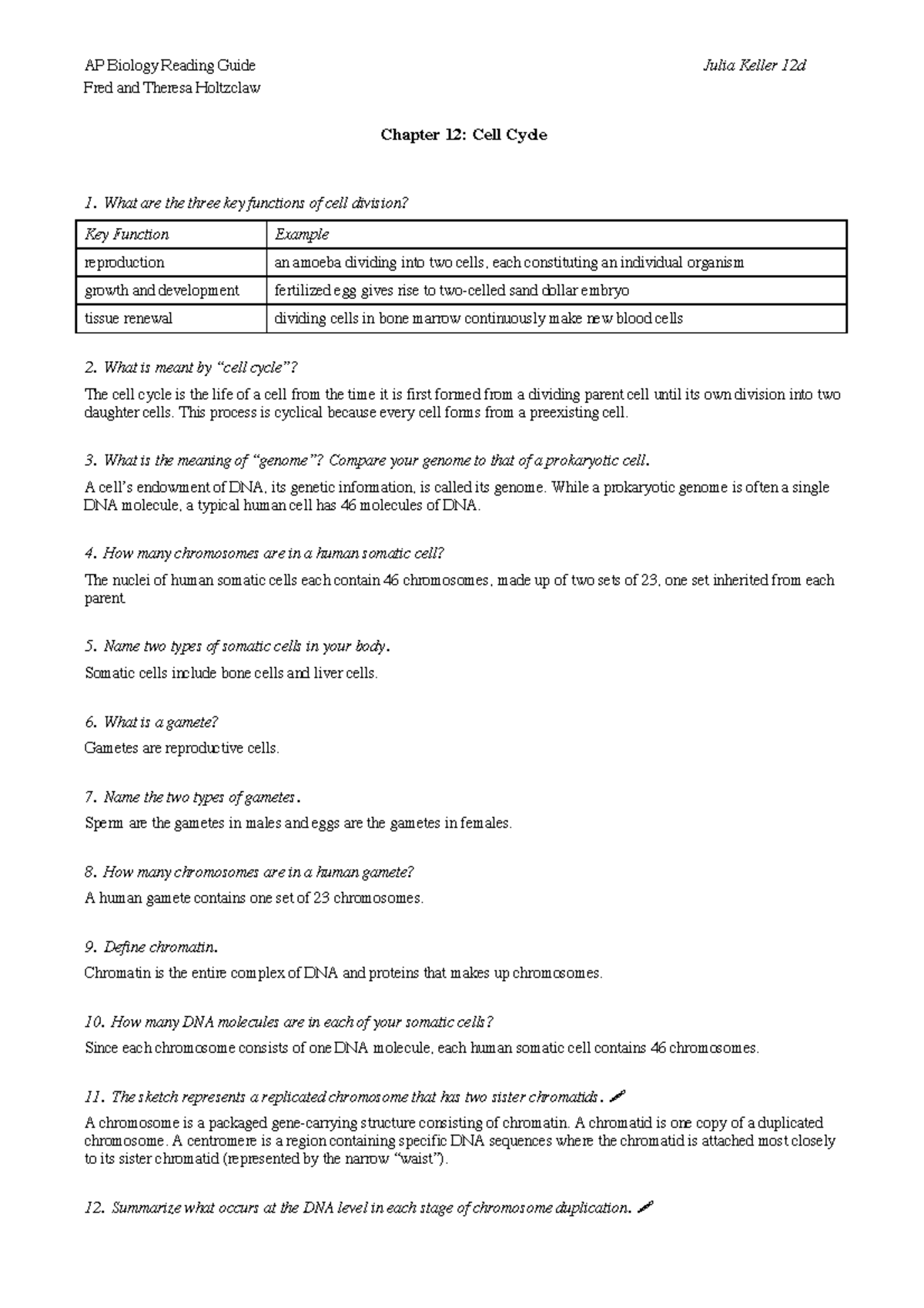 Chapter 12 - AP Biology Reading Guide Julia Keller 12d Fred and Theresa ...