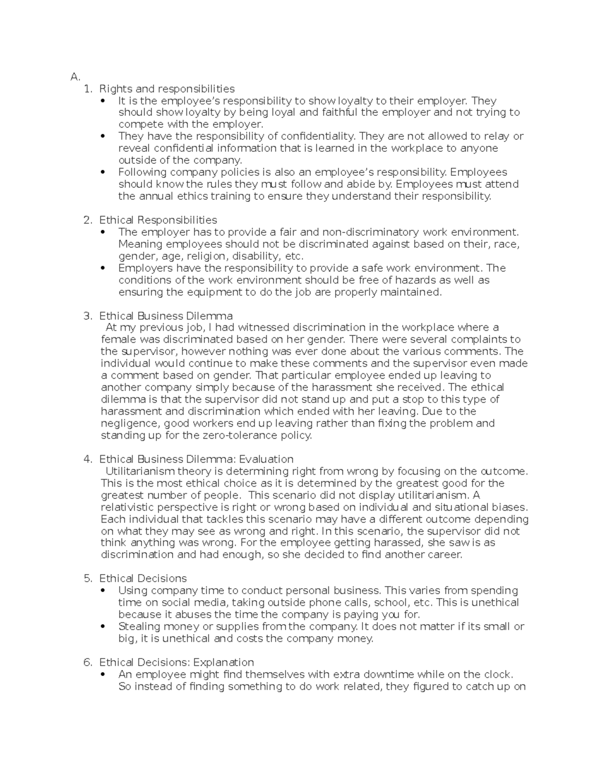 C717 Task 2 - Ethical Responsibilities and Dilemmas in Business - Studocu