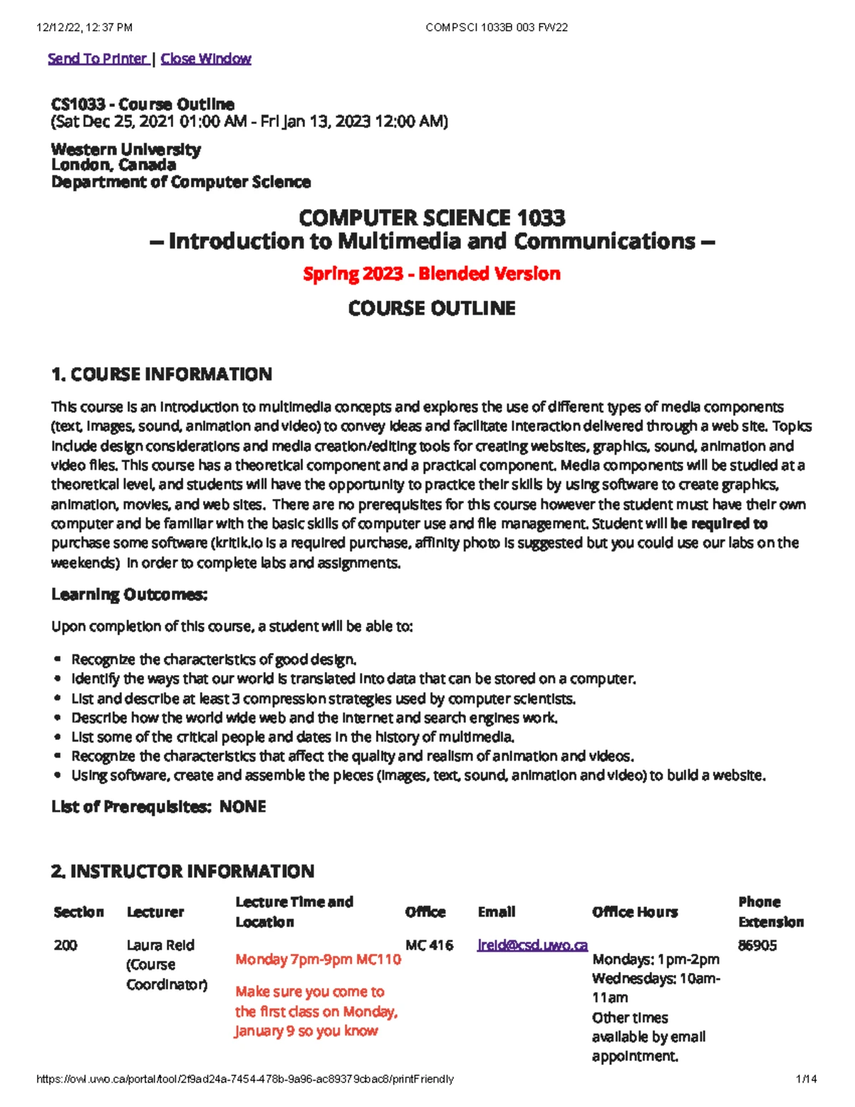 CS1020B course outline for winter 2025: key information and schedule ...