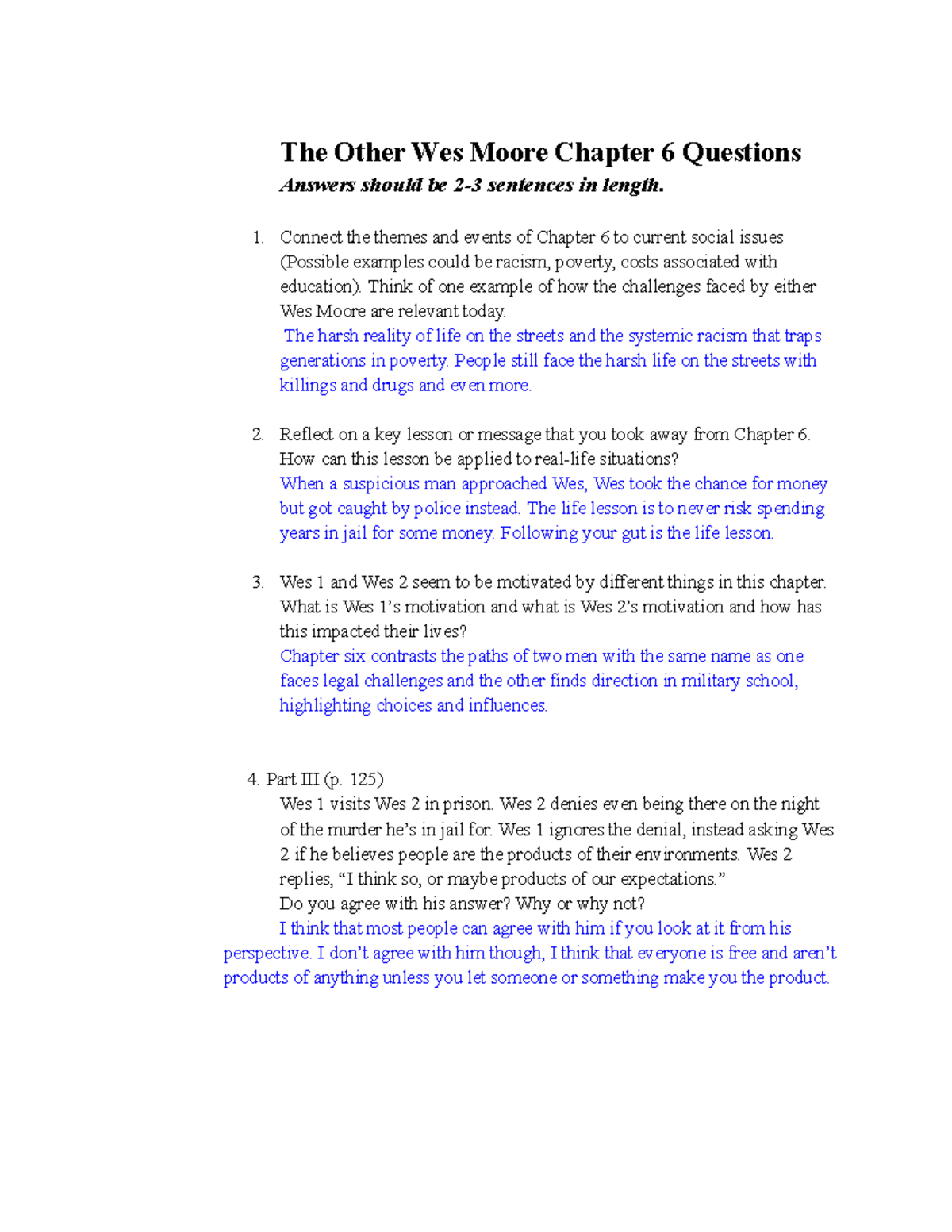 Kaden Williams - The Other Wes Moore Chapter 6 Assignment - 10280323 ...