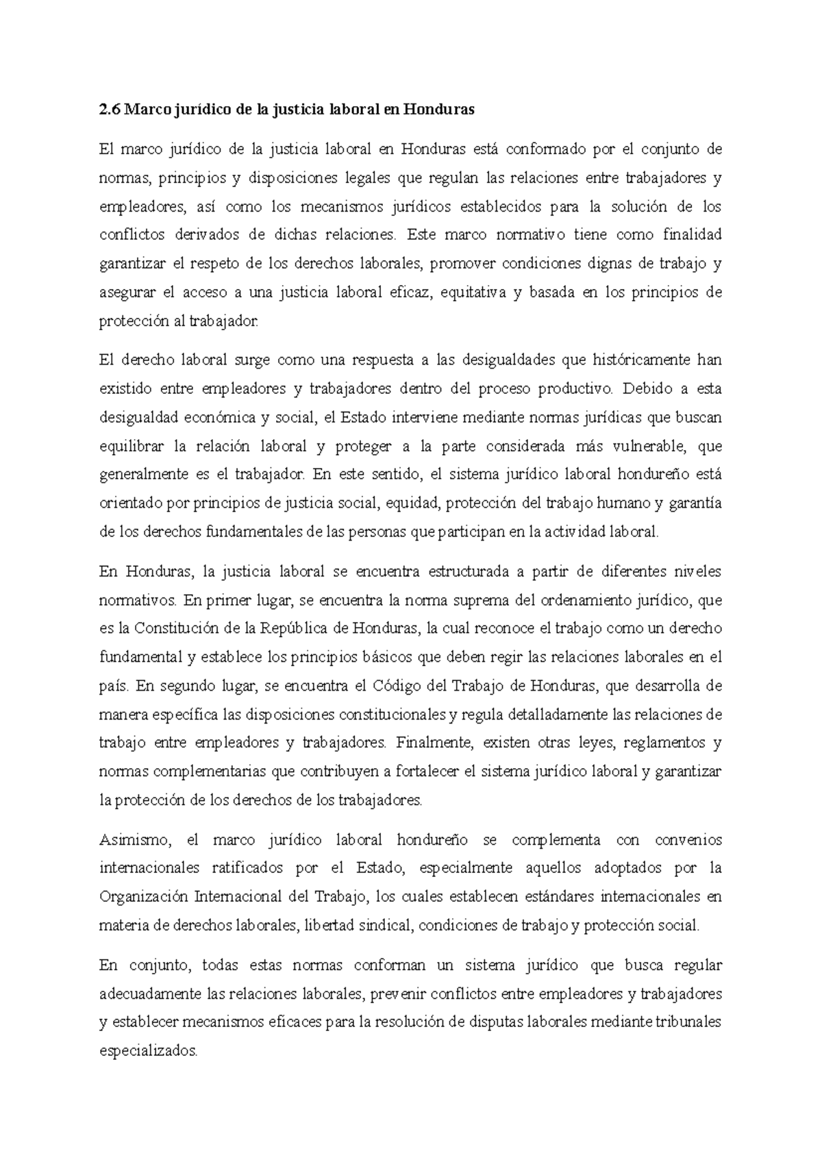 Marco Teórico de la Justicia Laboral en Honduras: Análisis Jurídico ...