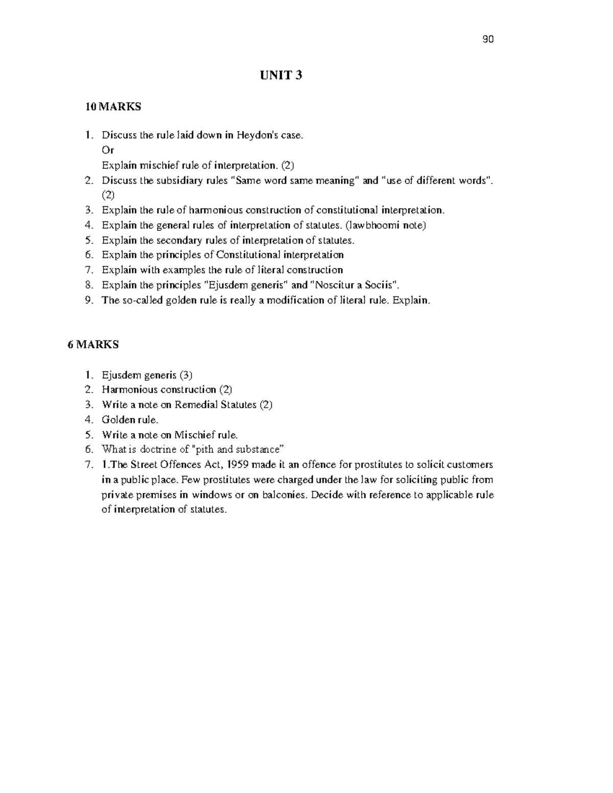 IOS UNIT 3 - Comprehensive Notes on Statutory Interpretation Rules ...