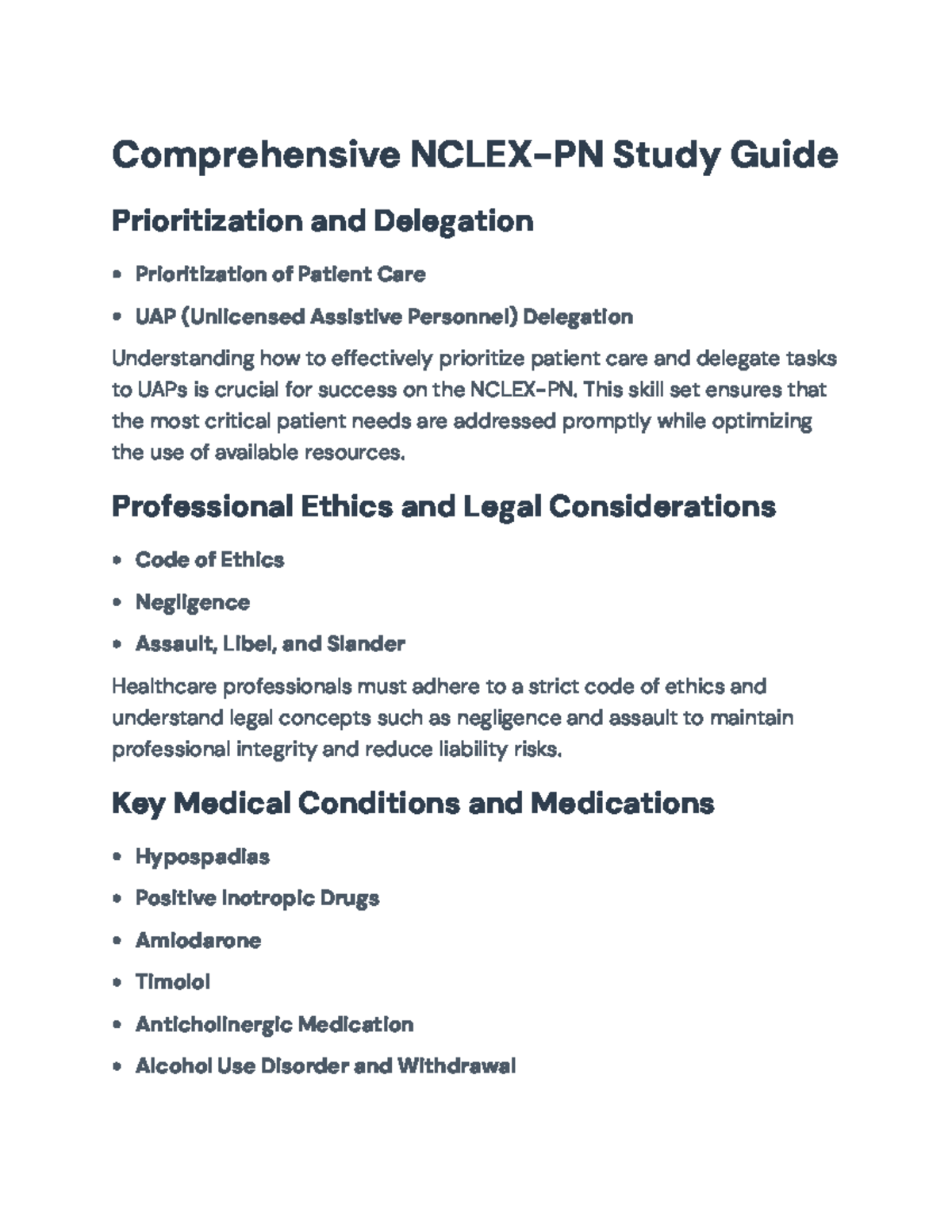 Comprehensive NCLEX-PN Study Guide: Key Skills for Patient Care - Studocu