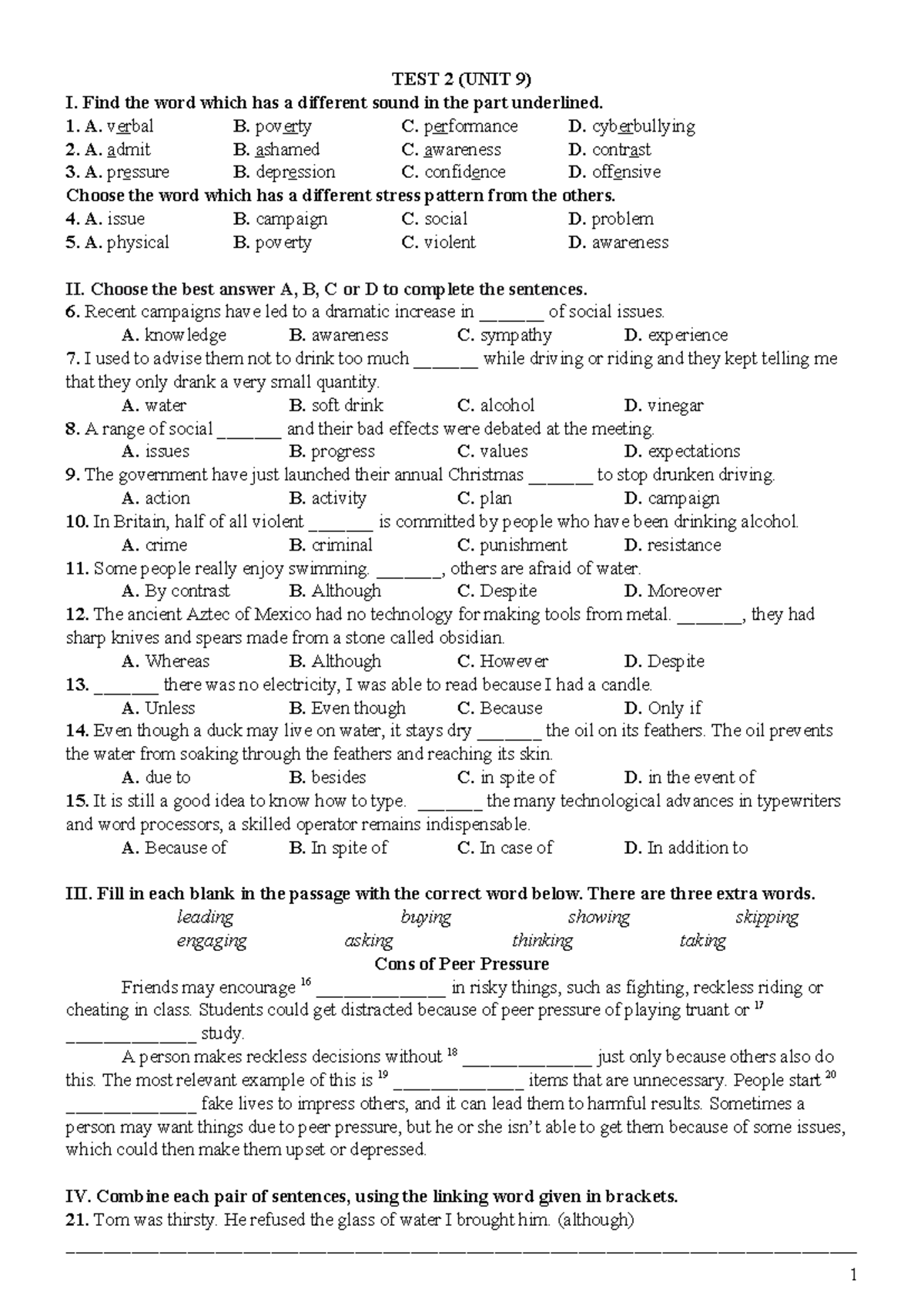30. UNIT 9 - TEST 2 - Homework Practice & Review Activities - Studocu