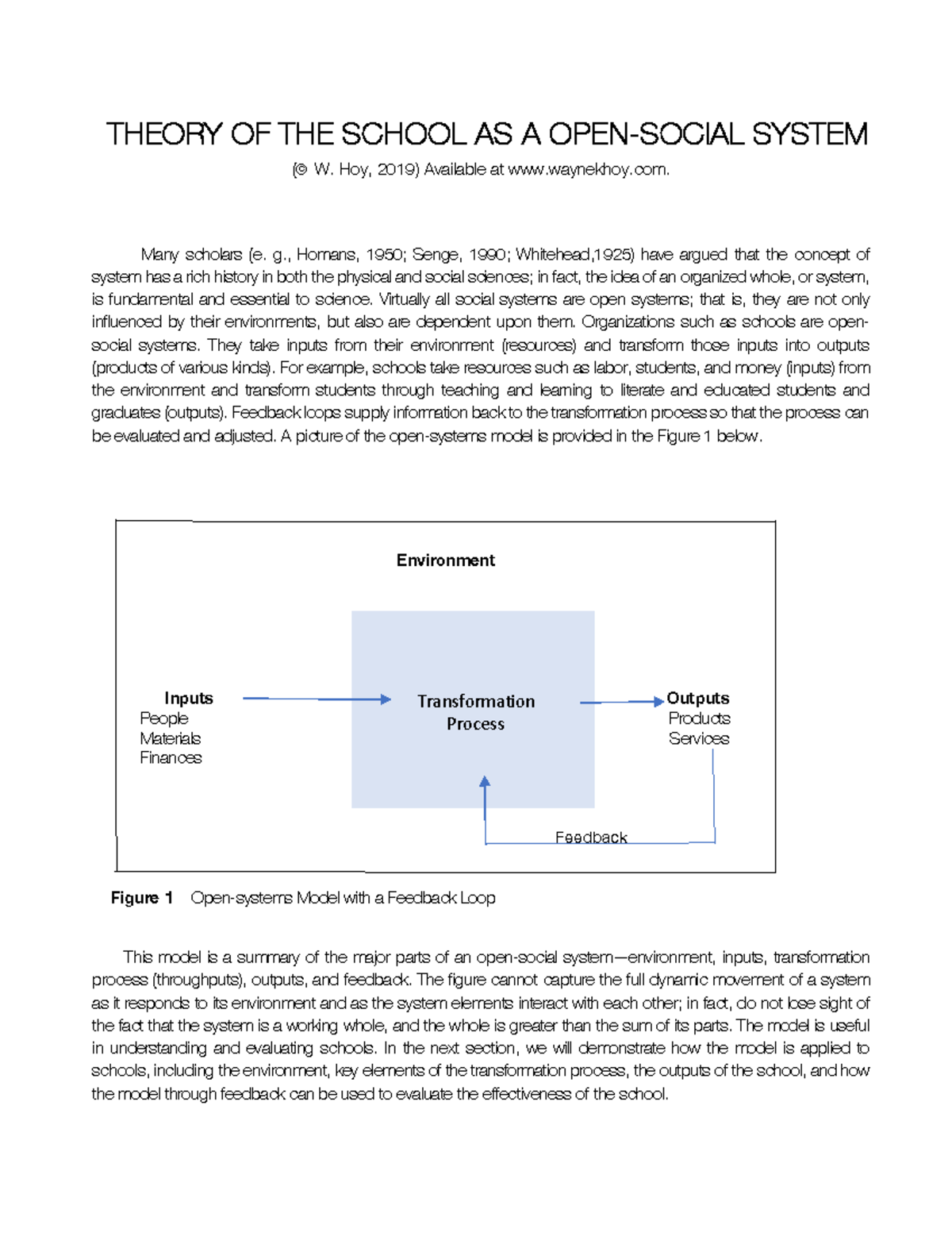 447111559 Theory of the School as an Open-Social System Analysis - Studocu