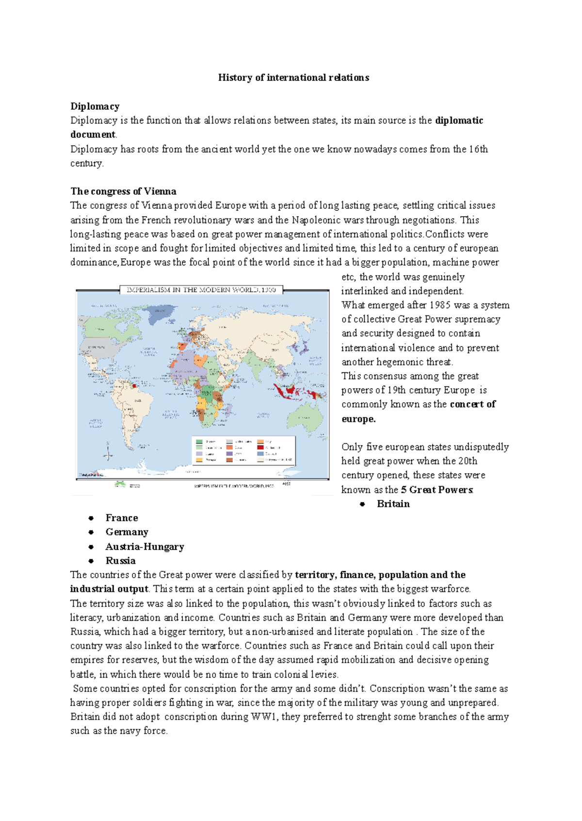 HIST 302: The Evolution of International Relations Through War & Peace ...
