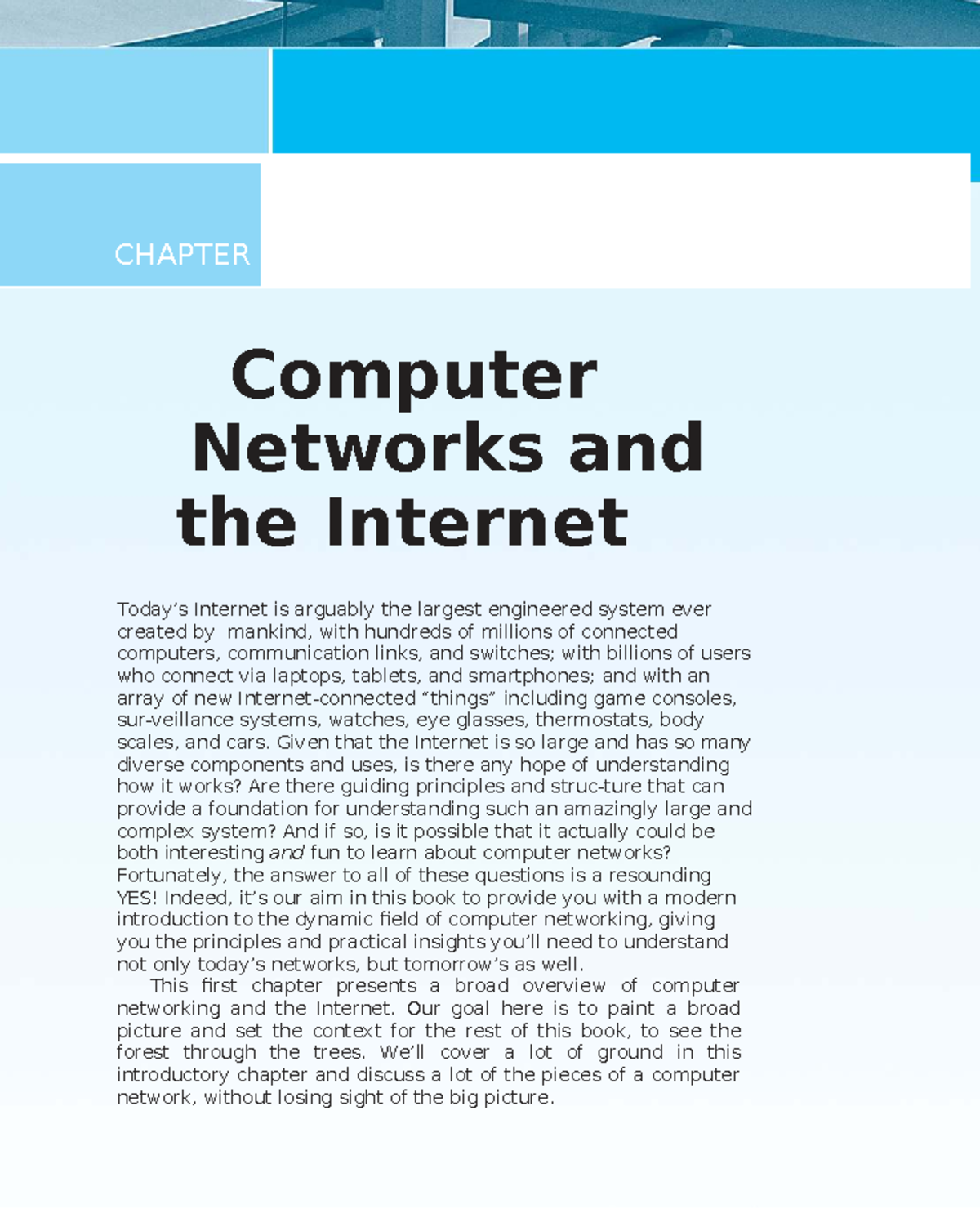 CHAPTER 1: Overview of Computer Networks and the Internet (CS101) - Studocu