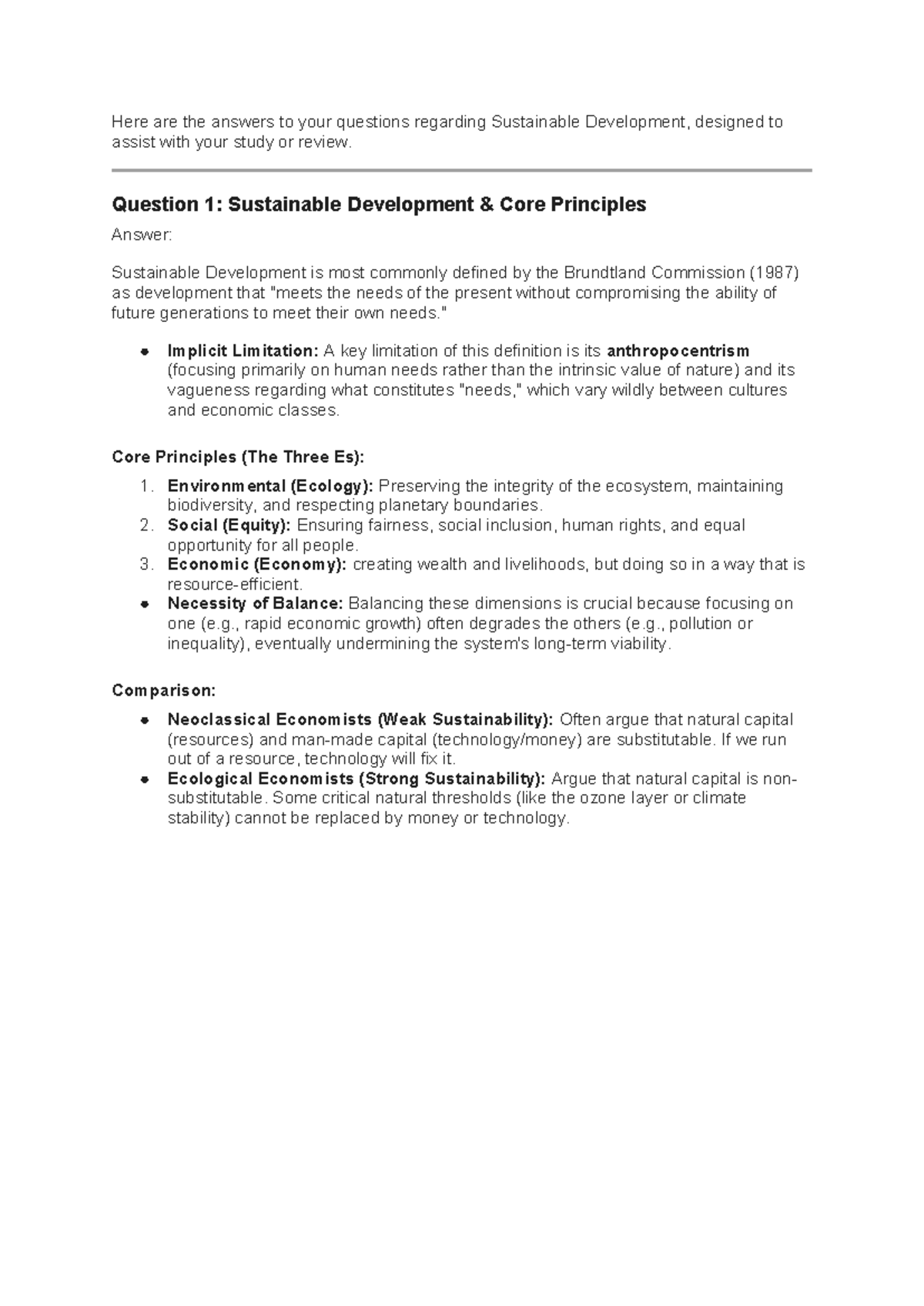 Sustainable Development Study Guide: Key Concepts & SDGs - Studocu