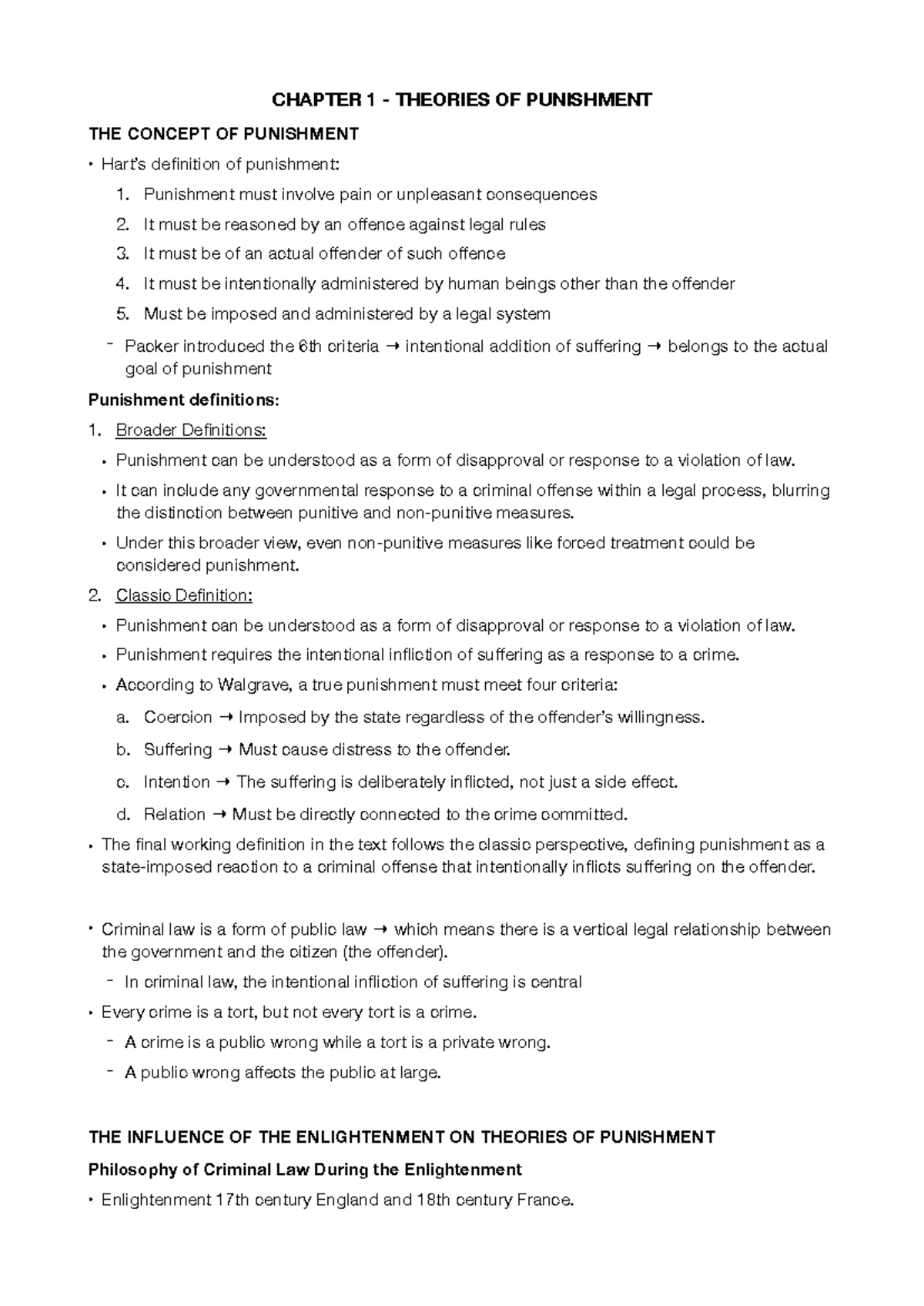 Criminal LAW - TUT 1: Theories of Punishment and Their Implications ...