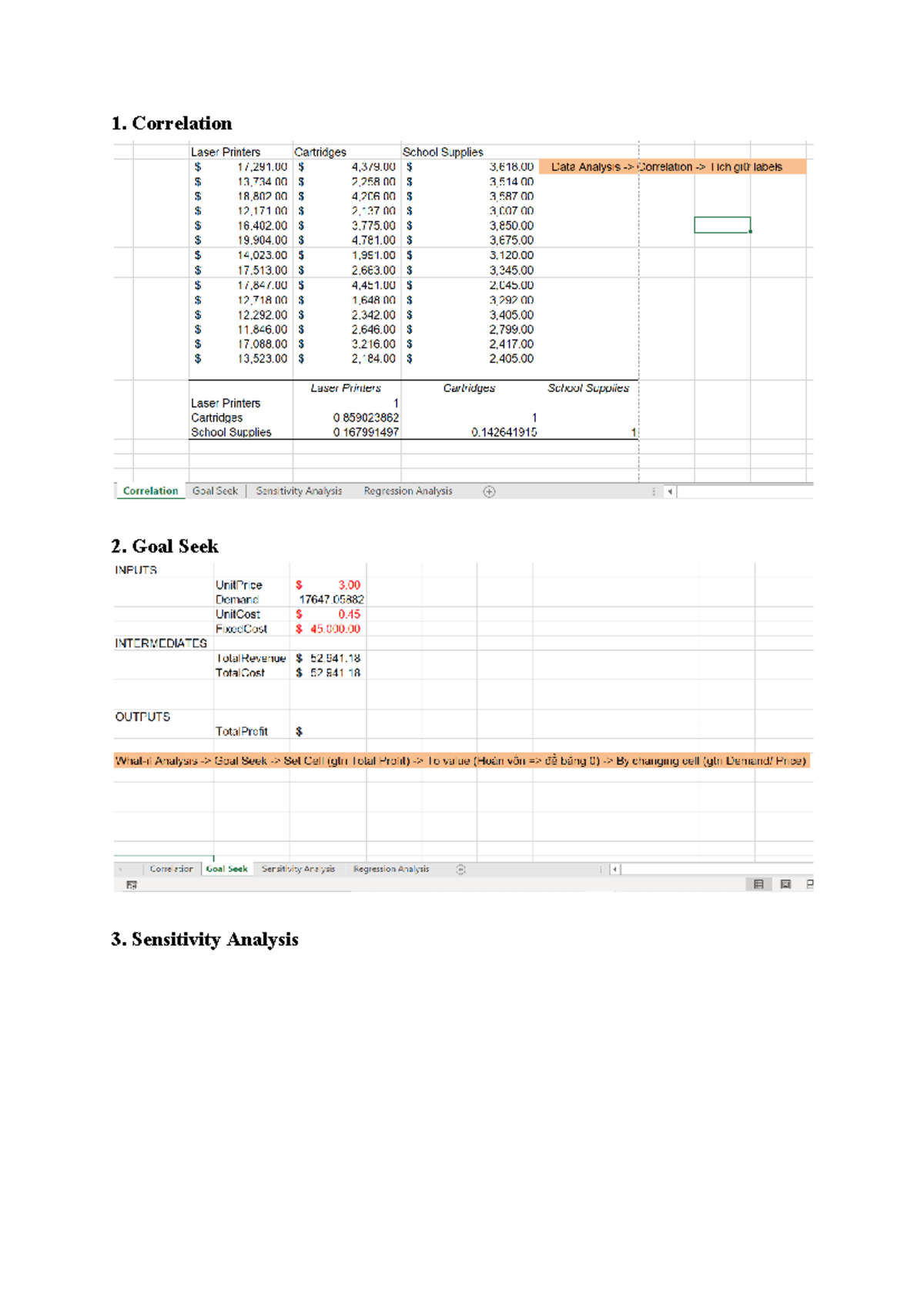 IS300 - Note - hệ thống thông tin quản lý - Correlation Goal Seek ...