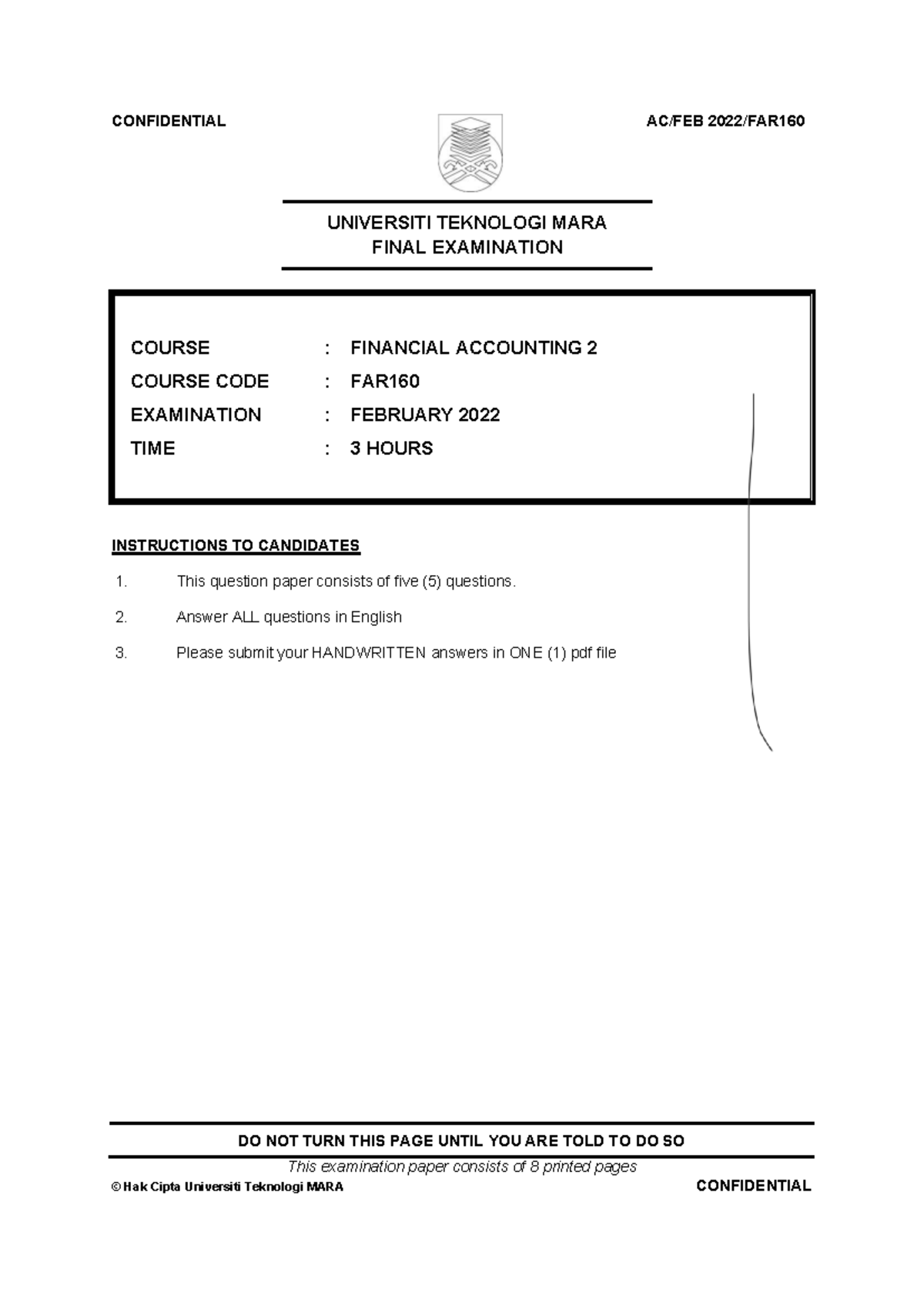 FAR160 Final Exam: Financial Accounting 2 - February 2022 - Studocu