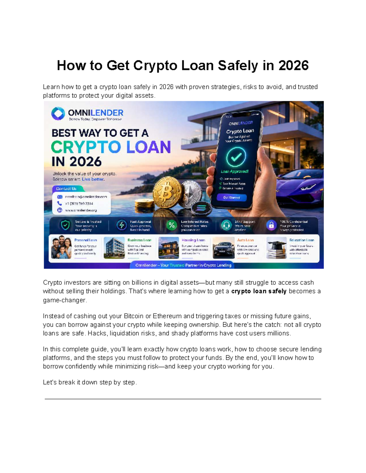 How to Secure a Crypto Loan in 2026: A Comprehensive Guide - Studocu