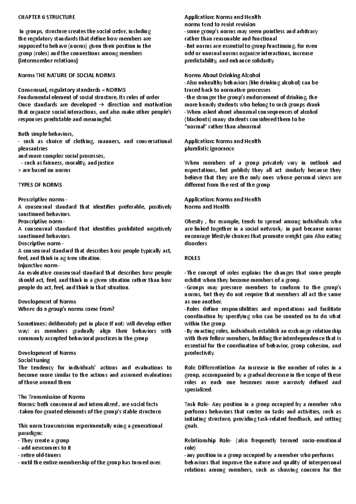 Chapter 6: Group Dynamics and Social Structure in Psychology - Studocu