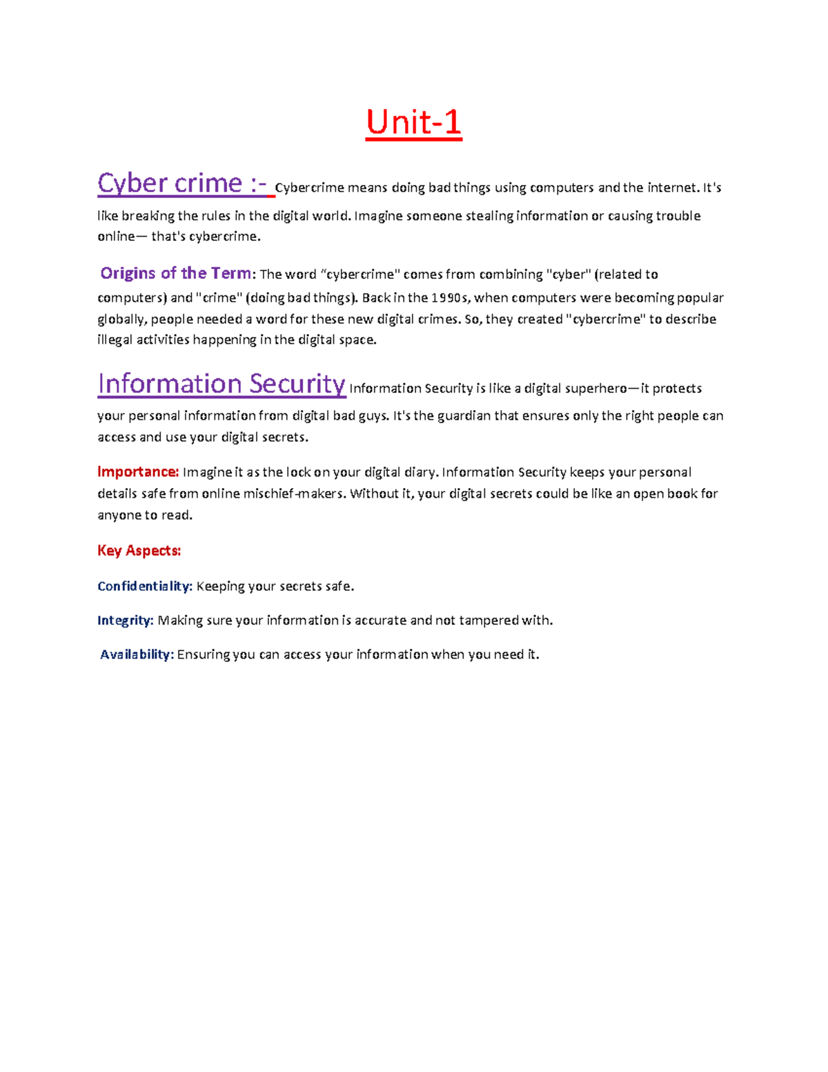Unit 1: Cyber Security Overview and Information Security Essentials ...