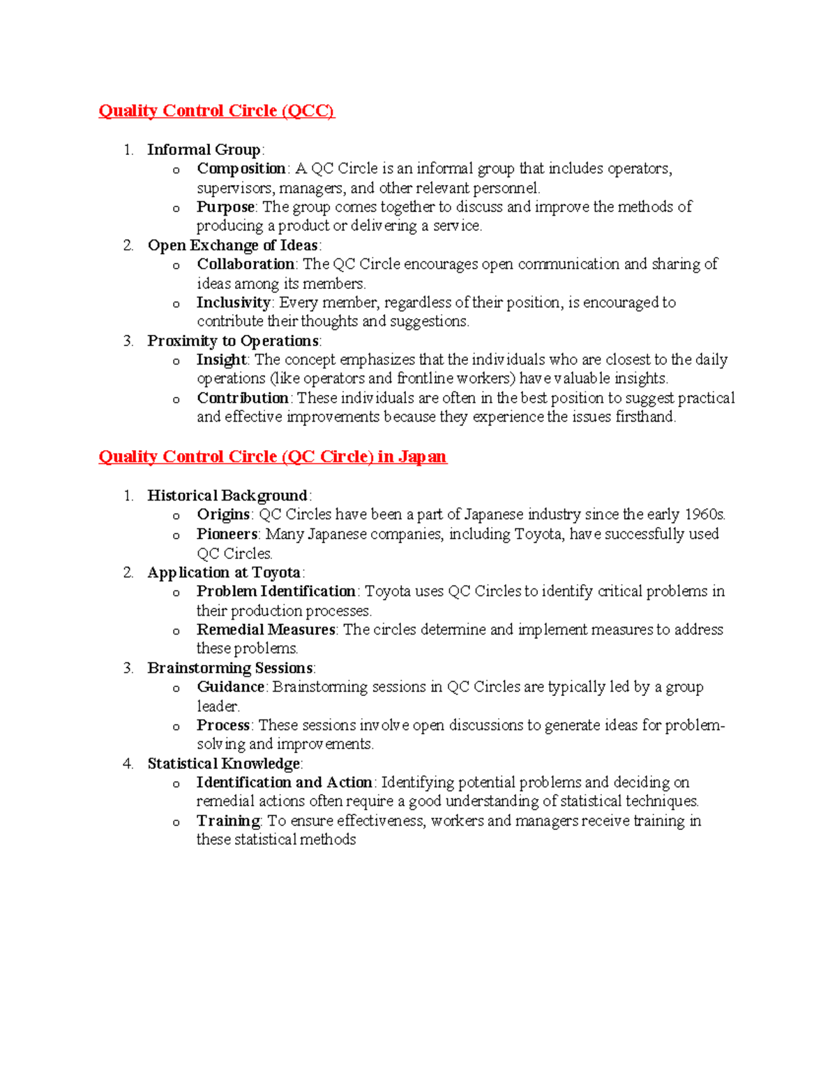 QC Circle Insights and Applications: Enhancing Quality Control ...