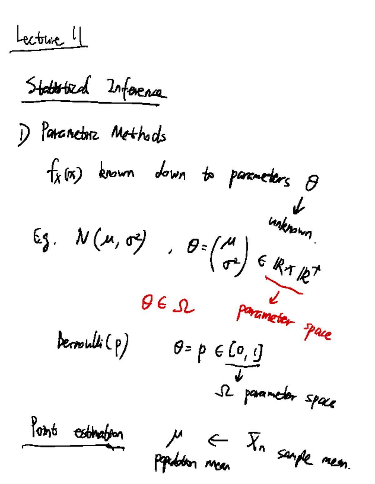 Lecture Note 11: Inference Statistics D - Parametric Methods - Studocu