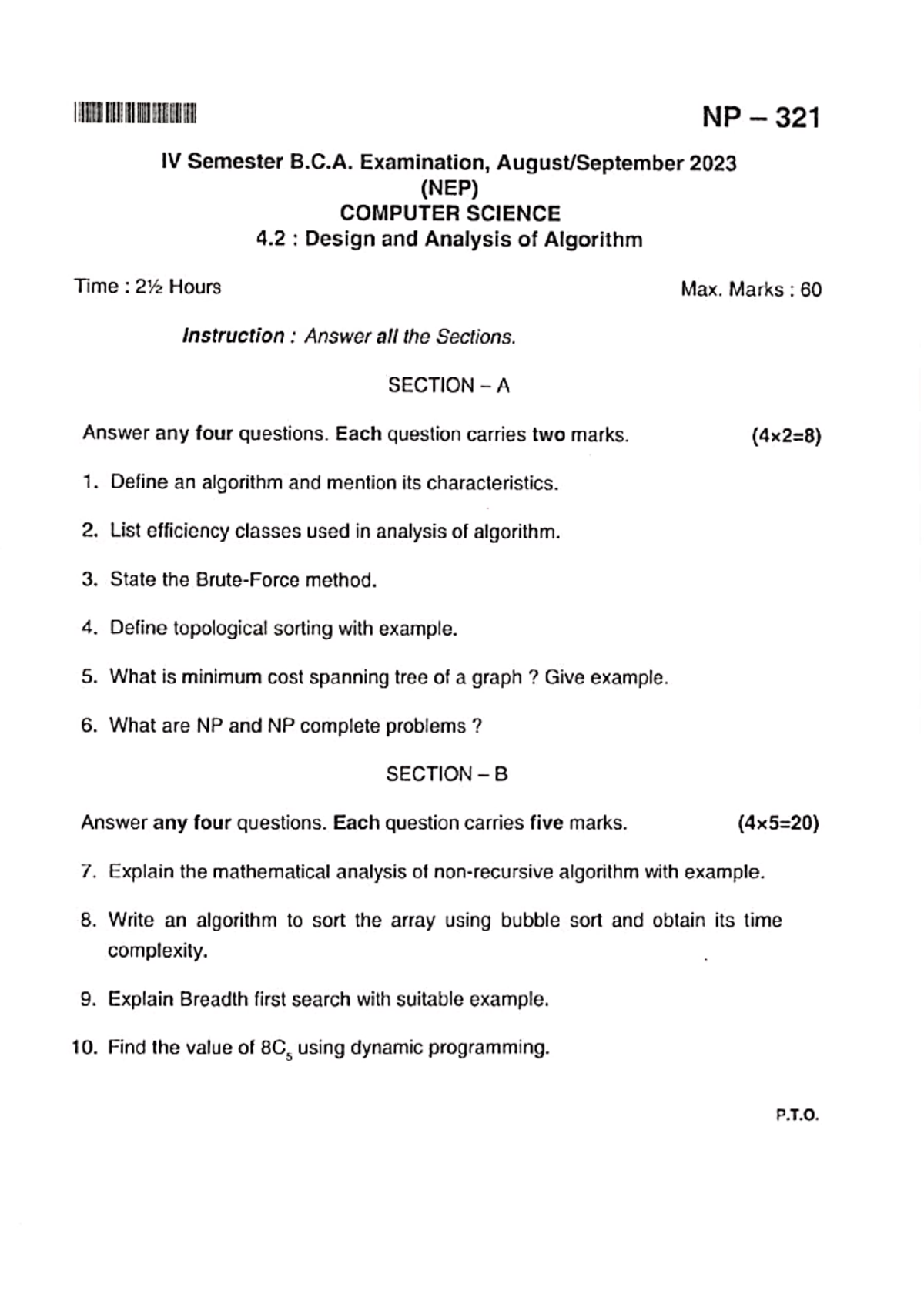 DAA 2023 - IV Sem B.C. Exam Notes on Design & Analysis of Algorithms ...